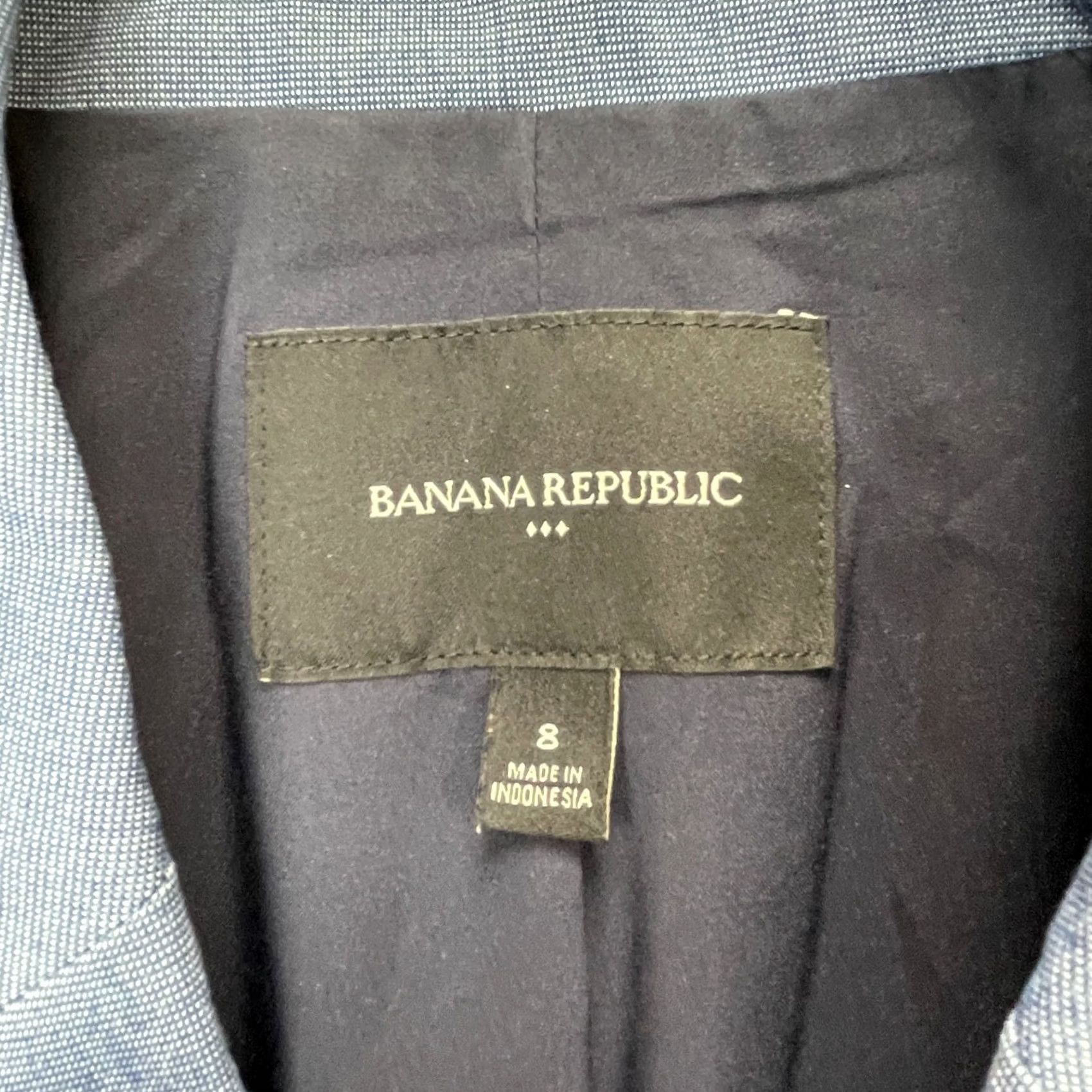 Banana Republic Banana Republic Womens 8 Blue Blazer Jacket Coat Stretch Lined Single Breasted Size M / US 6-8 / IT 42-44 - 4 Thumbnail