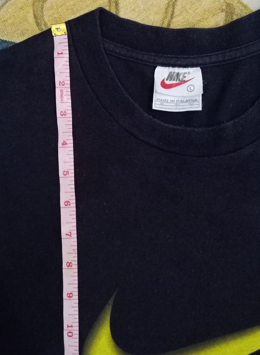 Nike × Vintage Vintage 90s Nike Yellow Big Swoosh T-shirt Size US XL / EU 56 / 4 - 14 Thumbnail