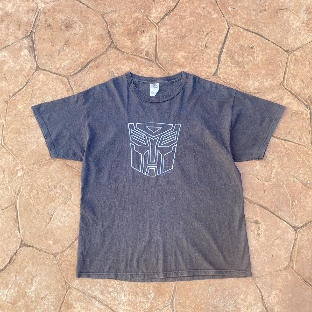 image of Thrashed Faded Vintage Y2K Transformers Optimus Prime Movie in Black, Men's (Size XL)