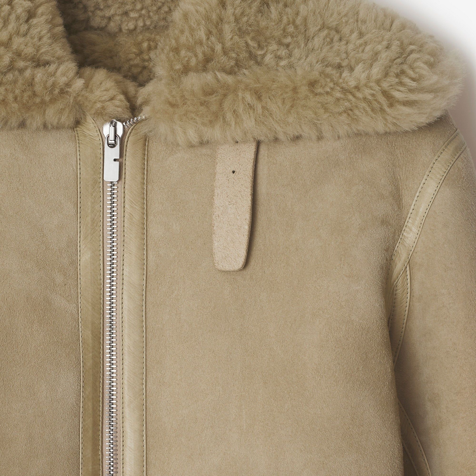 Burberry o1w1db10426 Shearling Jacket in Beige Size L / US 10 / IT 46 - 5 Thumbnail