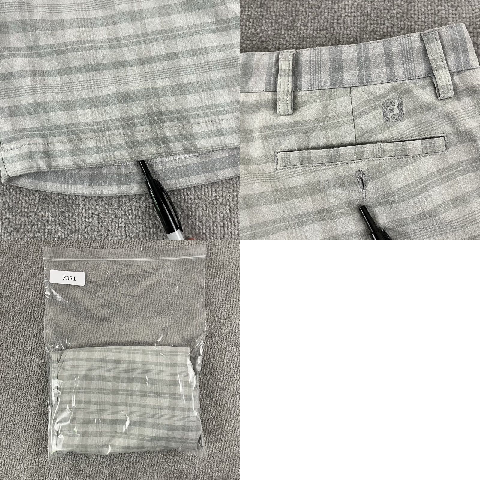 Footjoy FootJoy Mens Shorts 34 Gray Plaid Golf Stretch Performance Chino 9in Inseam 5-Pocket Brand Logo Breathable Casual Sports Mens Size US 34 / EU 50 - 8 Thumbnail