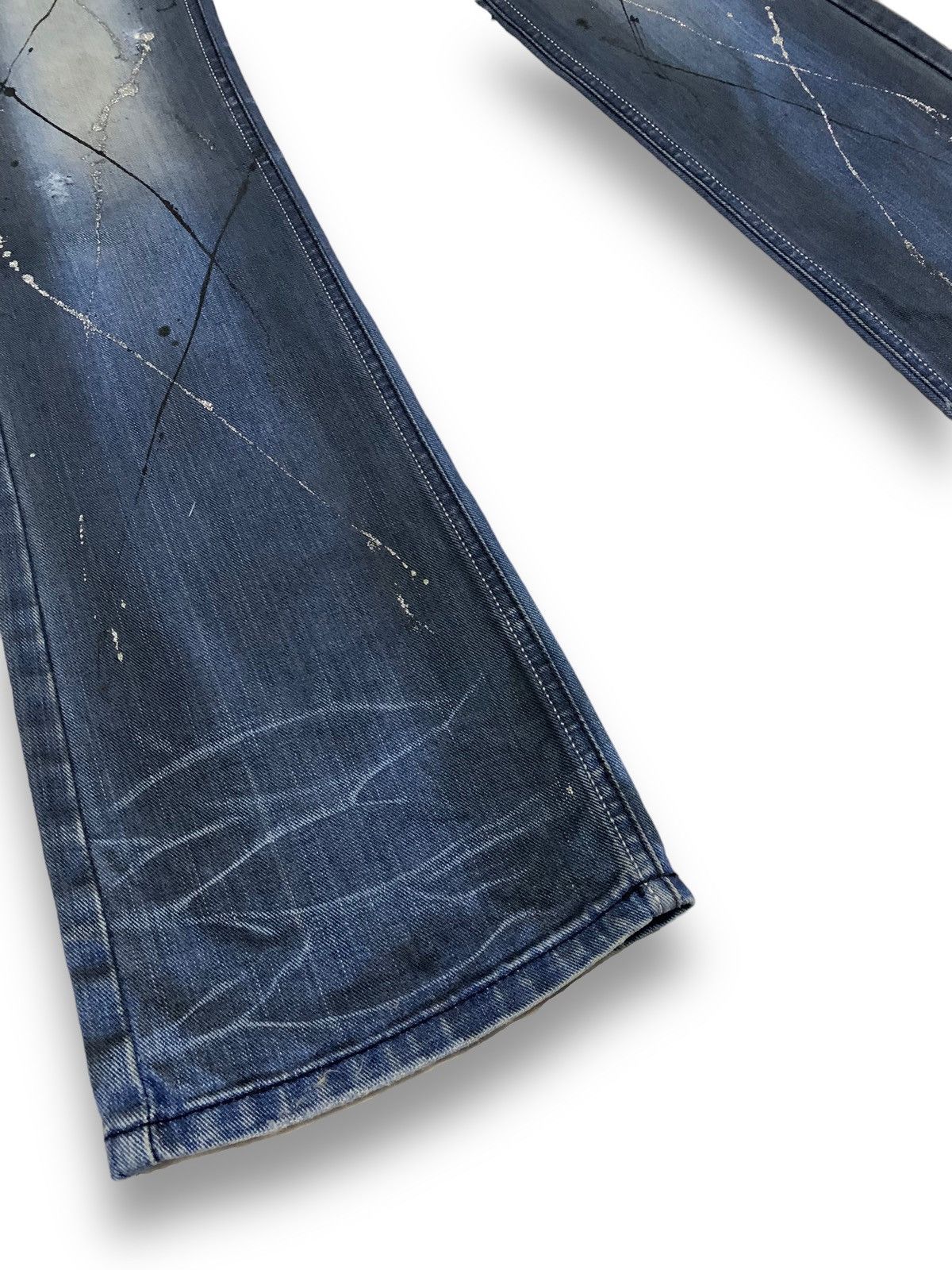 If Six Was Nine Vintage Lagust Studded Paint Splatter Flare Punk Jeans Size US 30 / EU 46 - 11 Thumbnail