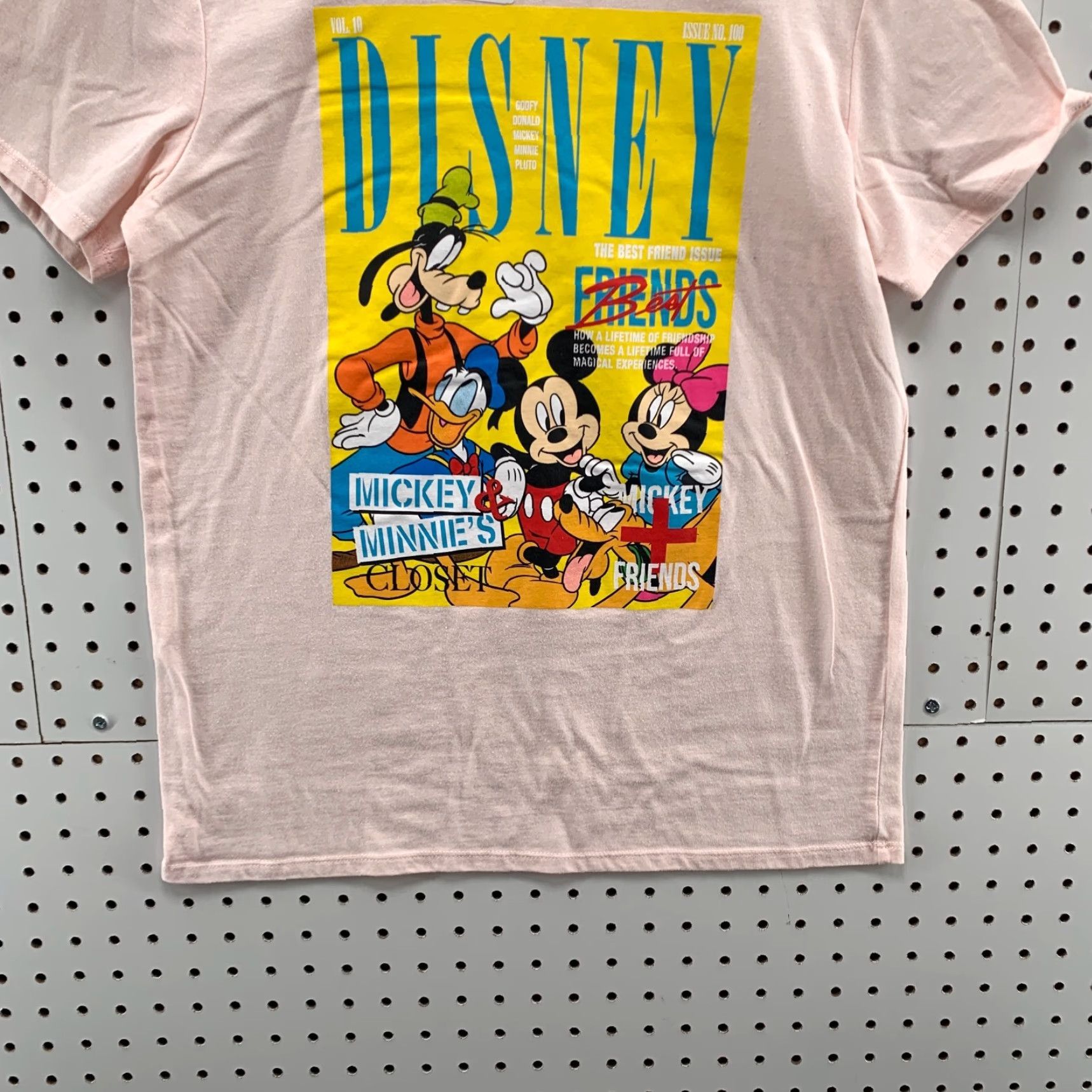 Disney Disney Women's T-Shirt Pink Mickey Mouse and Friends Crew Neck Short Sleeve Medium M Modern Cotton Blend Shirt Size 36" / US 14 / IT 50 - 5 Thumbnail