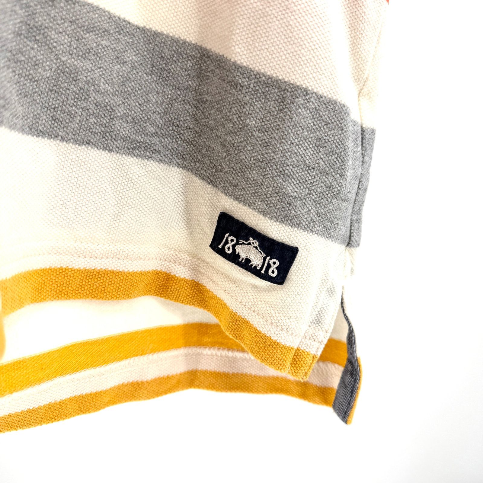 Brooks Brothers White Multicolored Striped 100% Cotton Polo Shirt Size US L / EU 52-54 / 3 - 4 Thumbnail