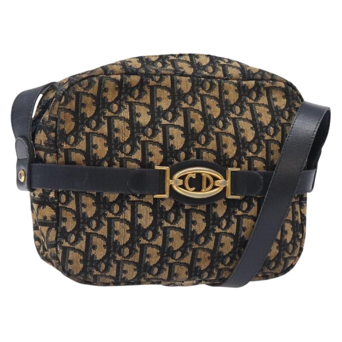 Dior DIOR Trotter Canvas Shoulder Bag Navy Gold Size ONE SIZE - 1 Thumbnail