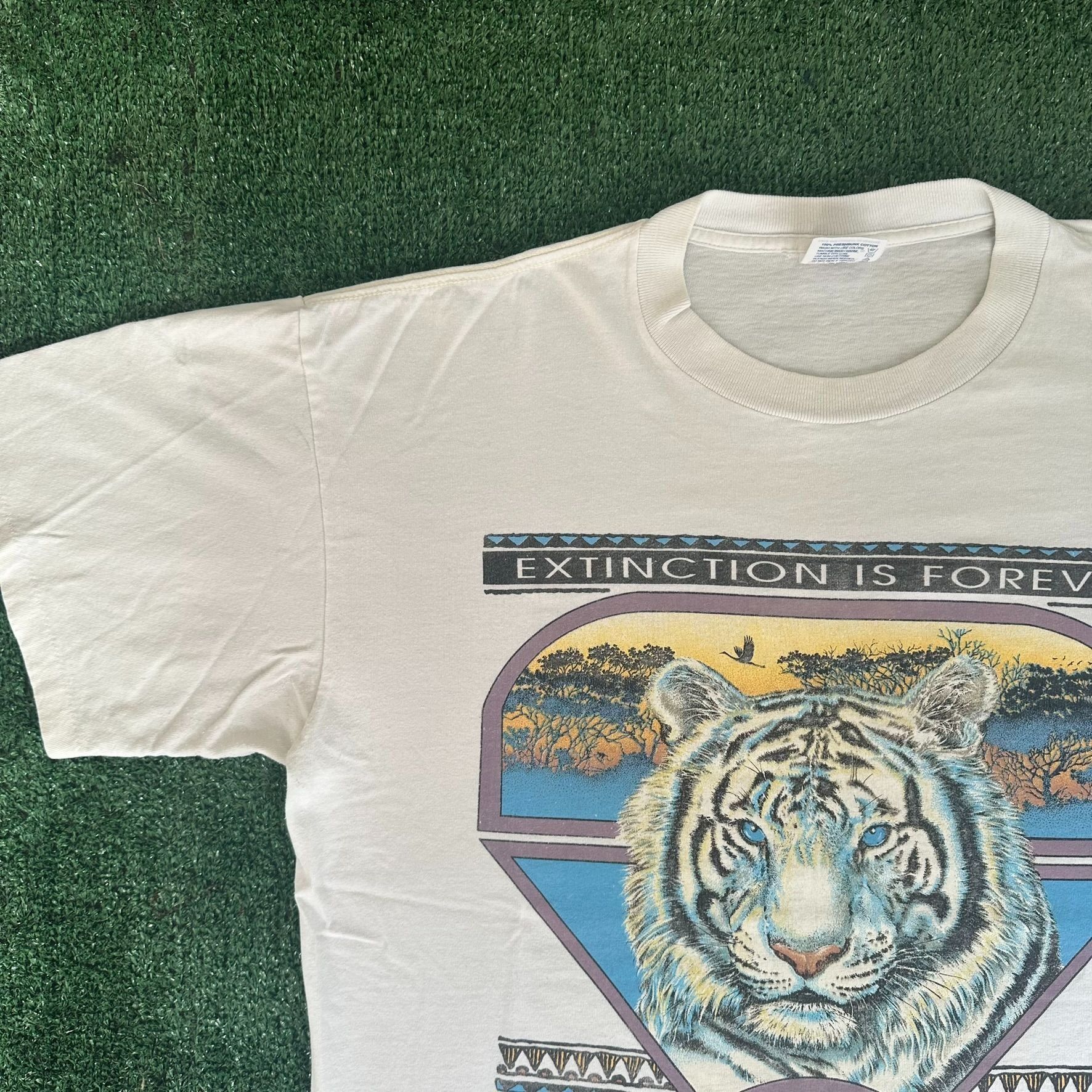 TEE JAYS Vintage 90s Busch Gardens Tiger T-Shirt Nature Animal Tee Size US XL / EU 56 / 4 - 4 Thumbnail