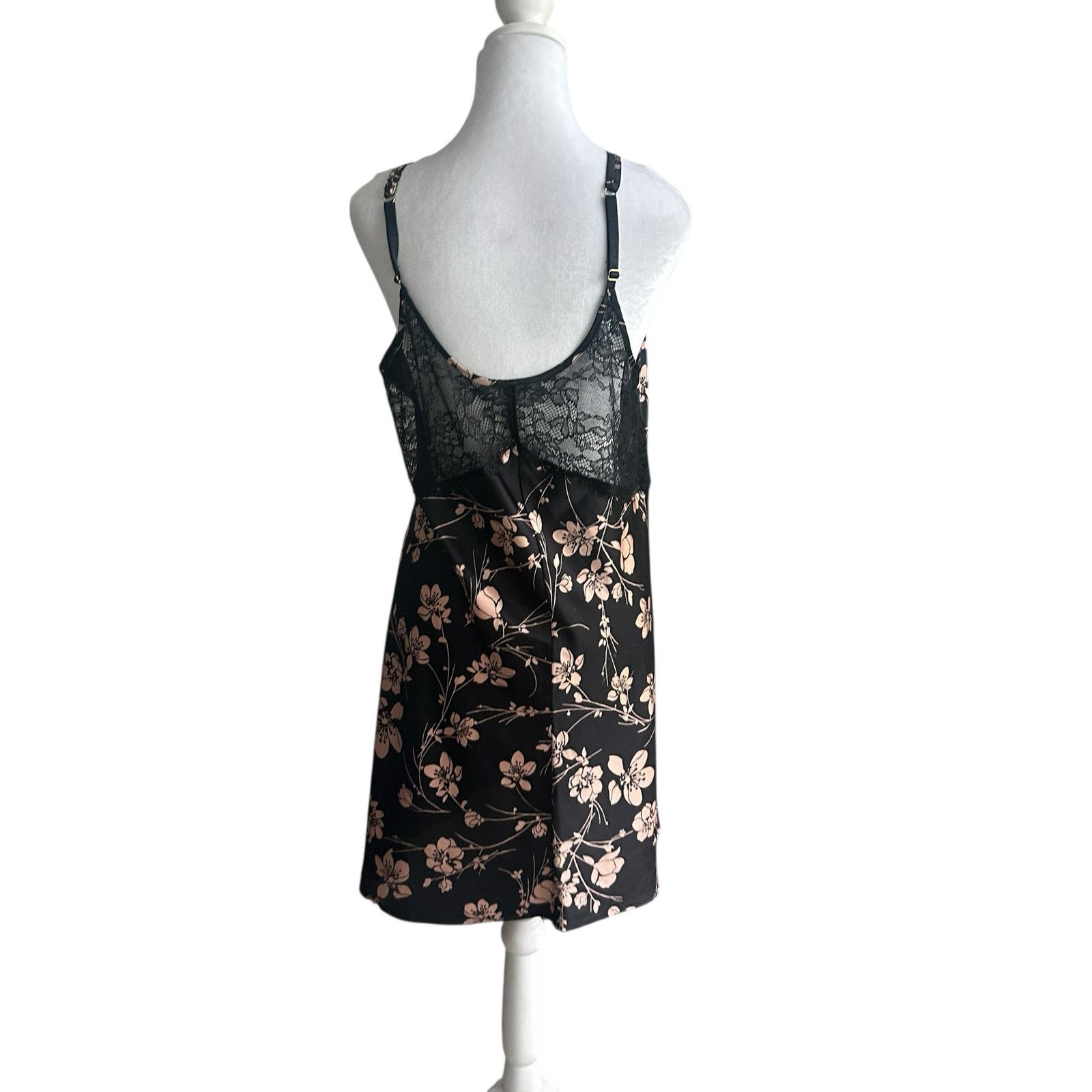 Vintage Soma Black Blush Slip Chemise Nightie Nightgown Lingerie L Size ONE SIZE - 5 Thumbnail