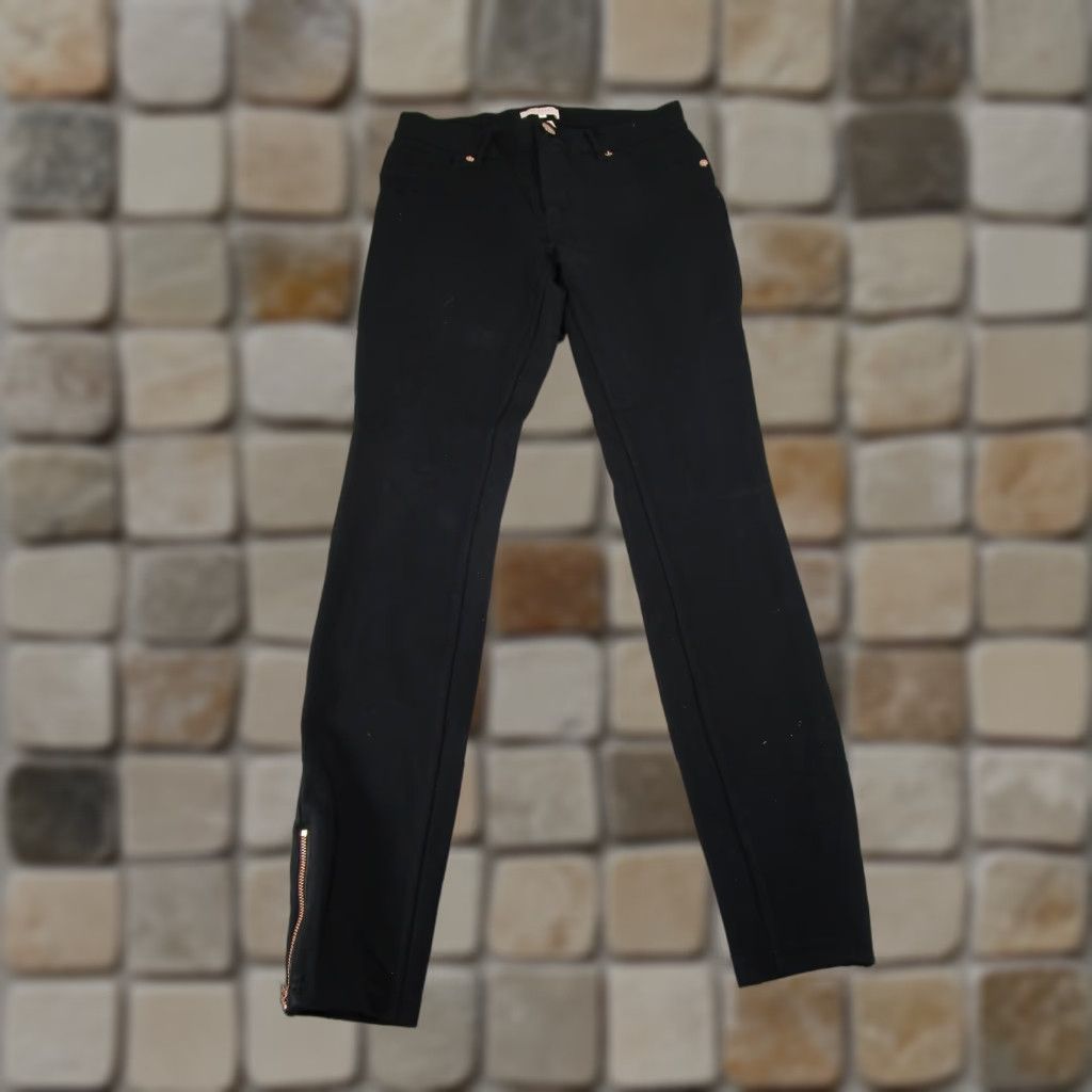 Ted Baker VINTAGE Ted Baker Pants Womens 2 Black Skinny Stretch Ankle Zips Size 26" / US 2 / IT 38 - 1 Thumbnail