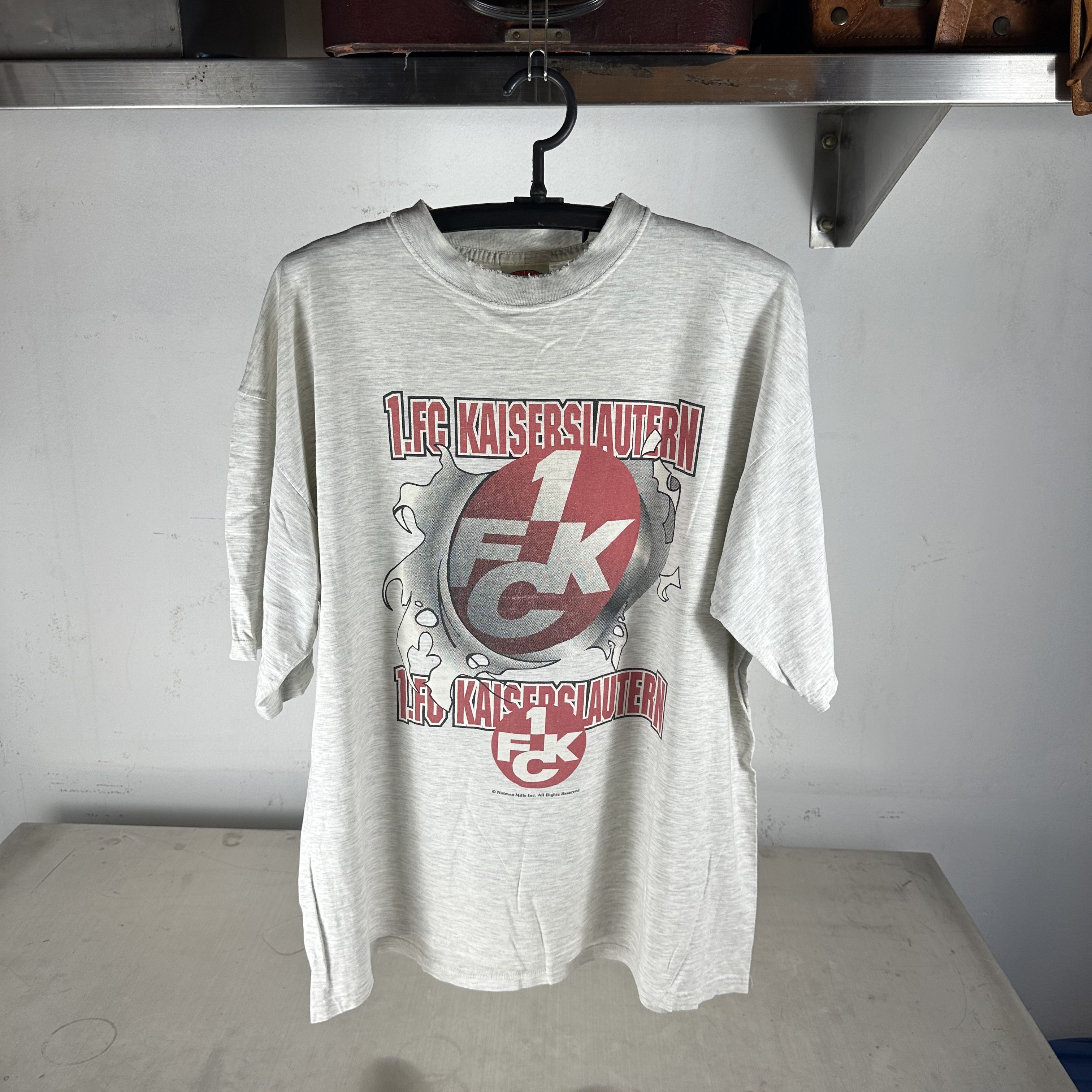 Vintage 90s 1. FC Kaiserslautern German Soccer Nutmeg T-Shirt Size US XL / EU 56 / 4 - 1 Thumbnail