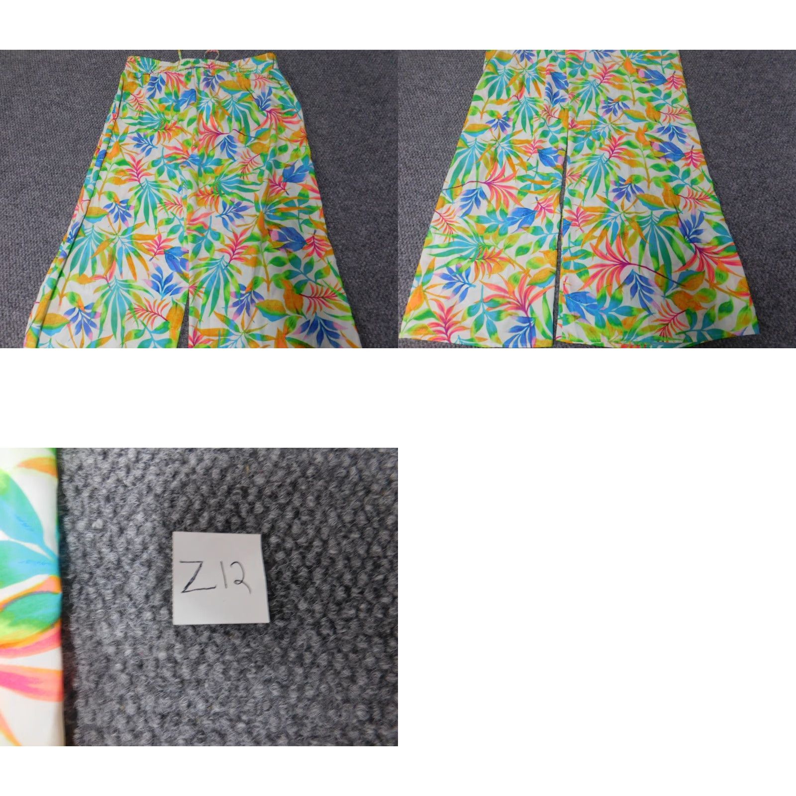 HARE Ashley Womens Pants L Green Floral Straight Harem Casual Pockets Zip Size 36" / US 14 / IT 50 - 8 Thumbnail