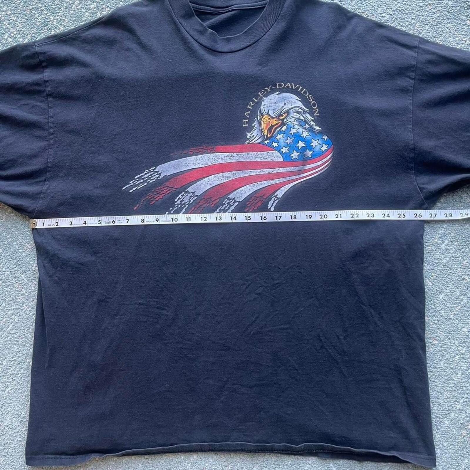 Harley Davidson 1997 Harley-Davidson Eagle USA Flag T-Shirt Size 3XL Size US XXL / EU 58 / 5 - 5 Thumbnail