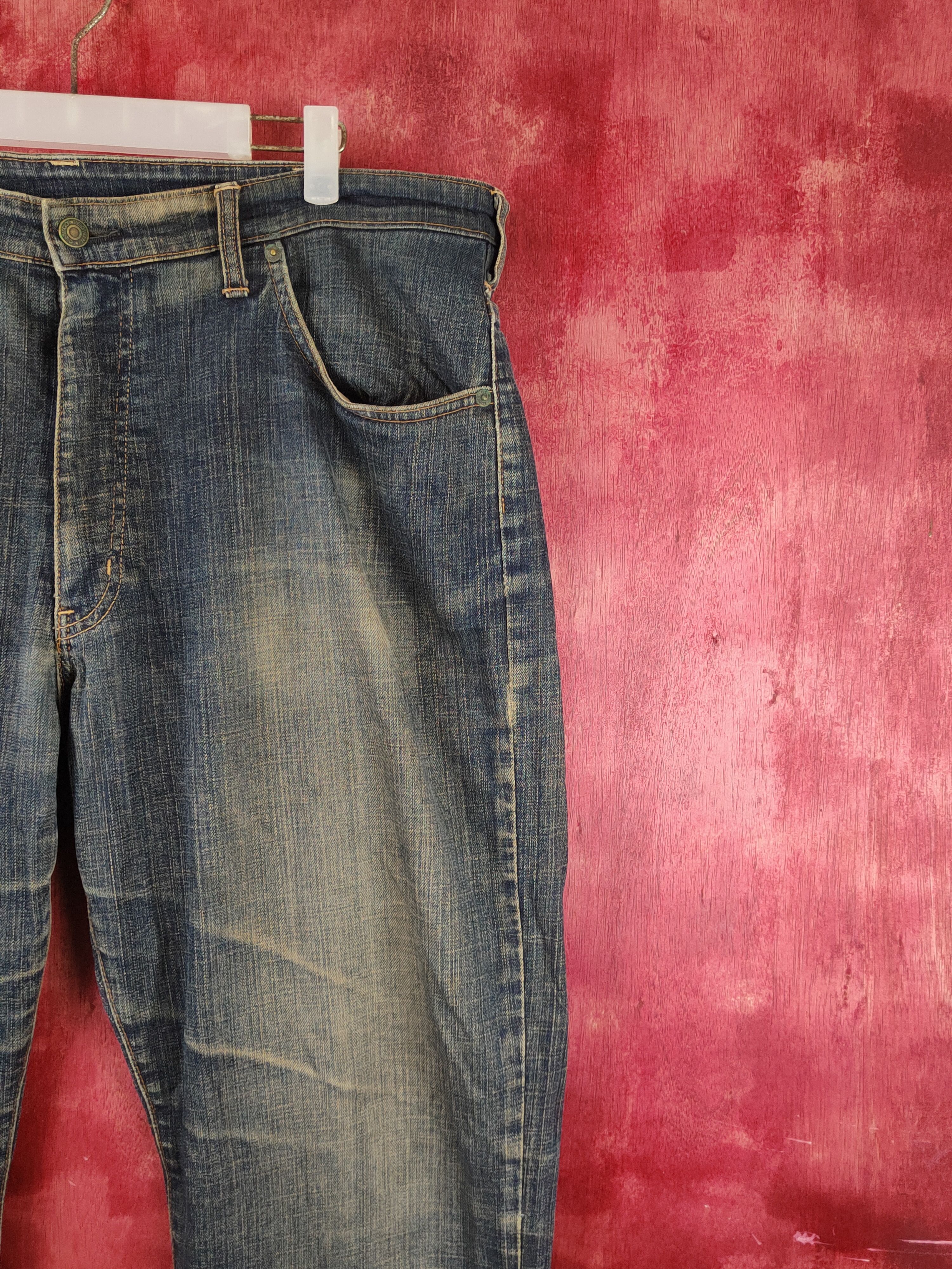 Edwin DL Edwin Dark Blue Faded Distressed Ripped Jeans #S2142 Size US 40 / EU 56 - 5 Thumbnail