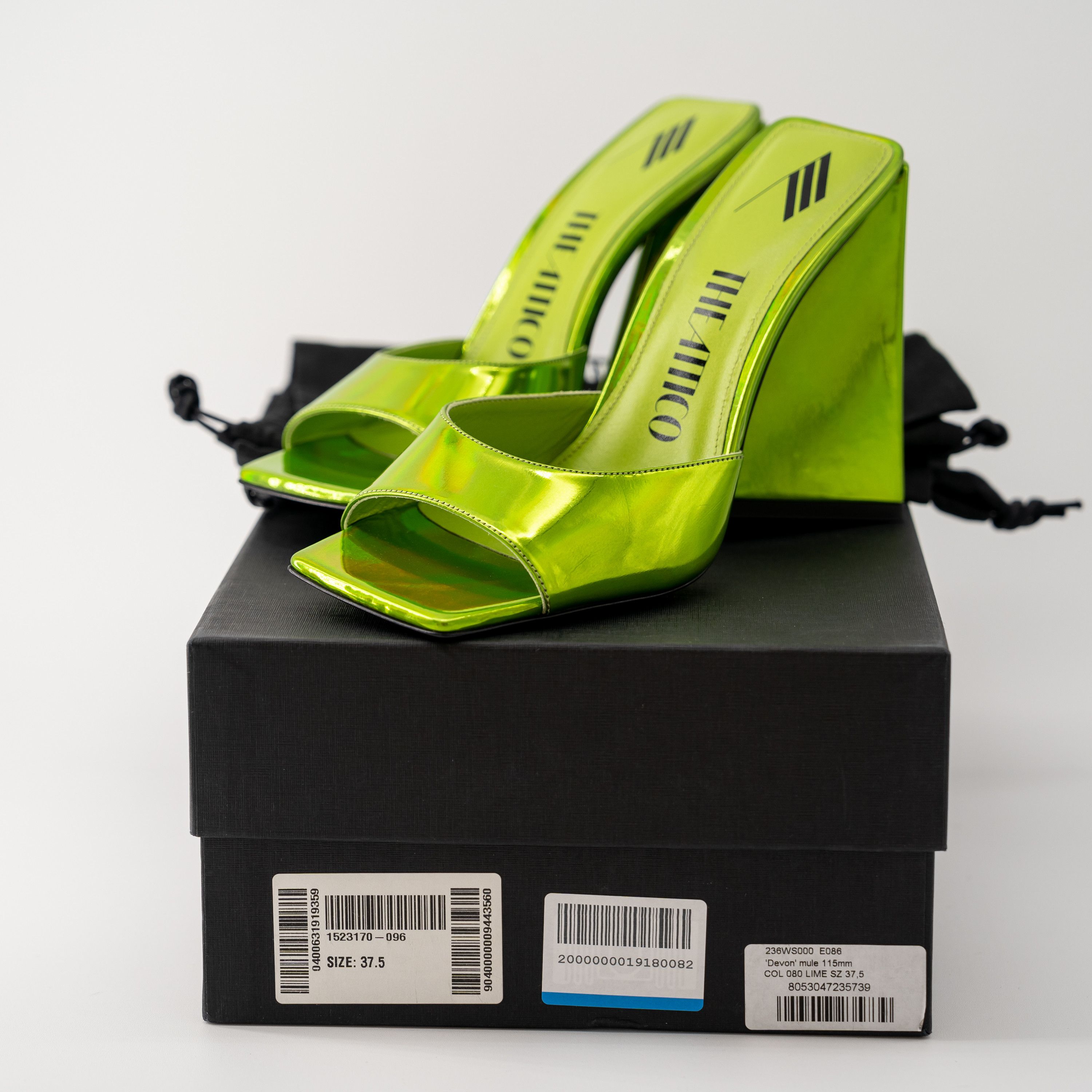 The Attico 37.5 The Attico Devon Mules Heels Lime Green Size US 7.5 / IT 37.5 - 12 Thumbnail
