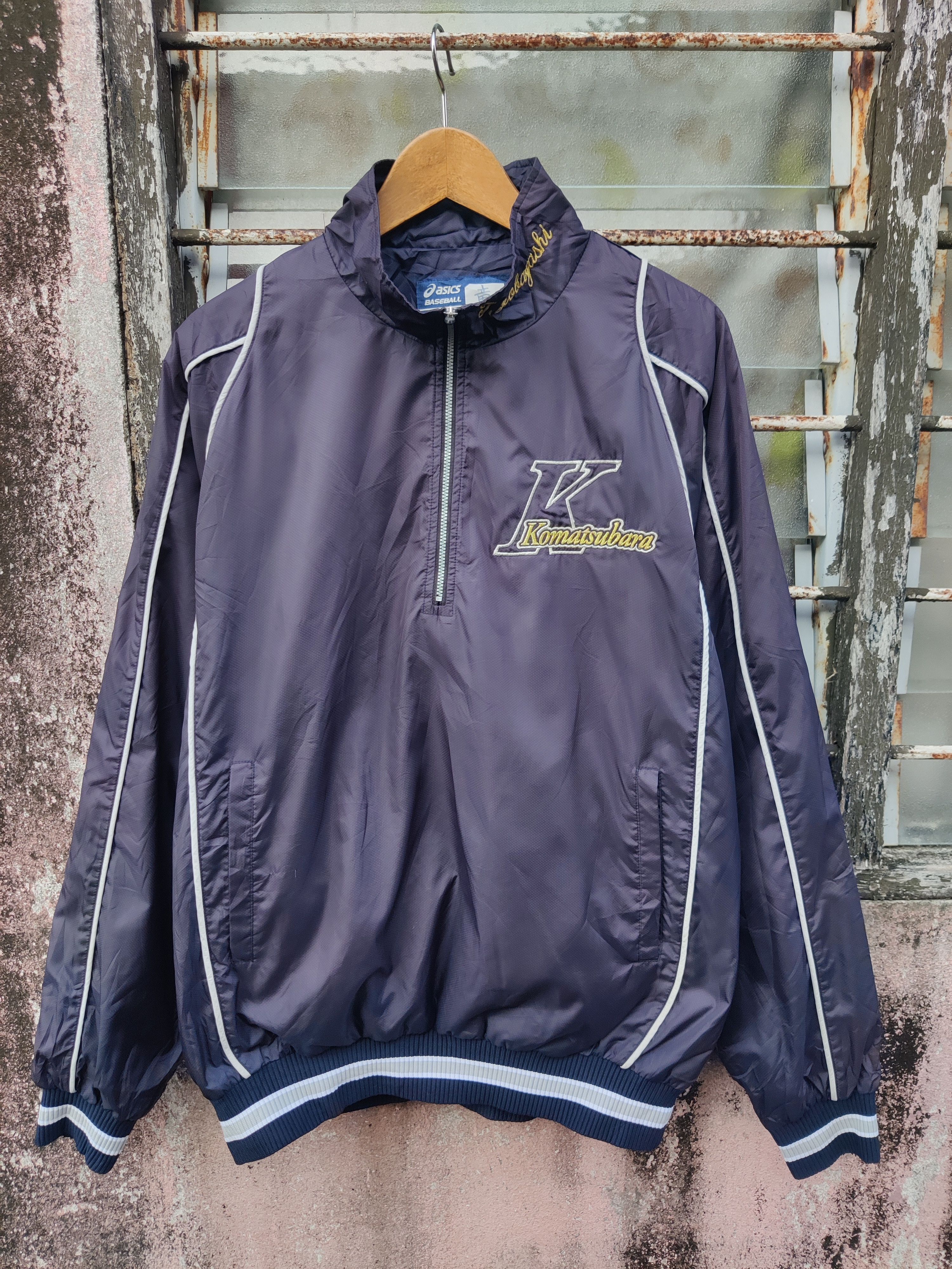Japanese Brand Vintage Hald Zipper Komatsubara MLB Asics Baseball Jacket Size US XL / EU 56 / 4 - 1 Thumbnail