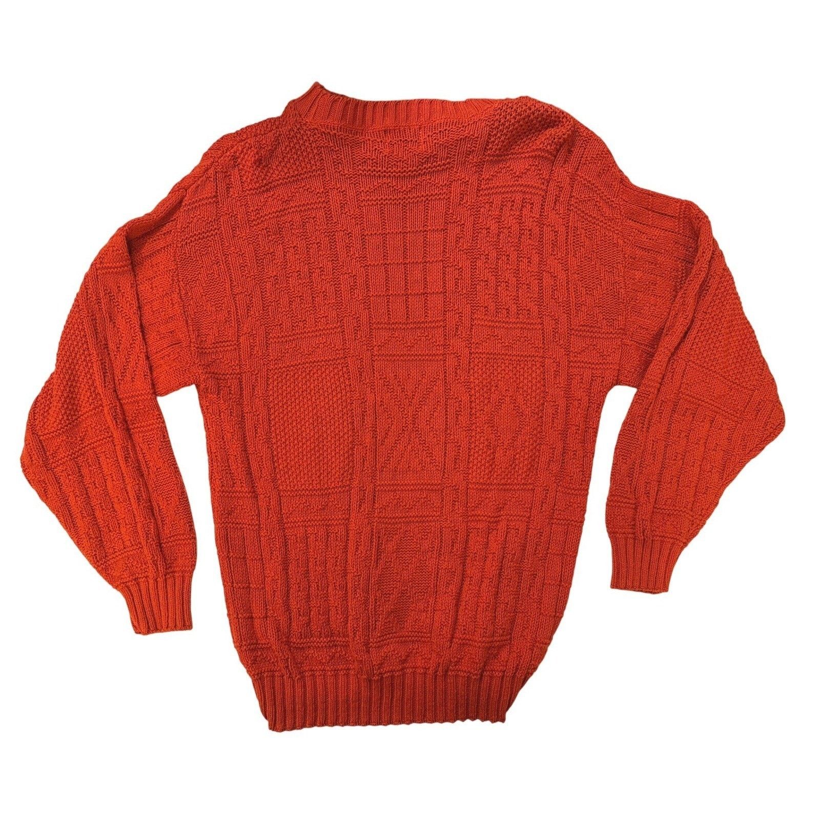 & Other Stories Vintage 80s Hand Knit Cotton Sweater Mens Med USA Textured Size US M / EU 48-50 / 2 - 6 Thumbnail