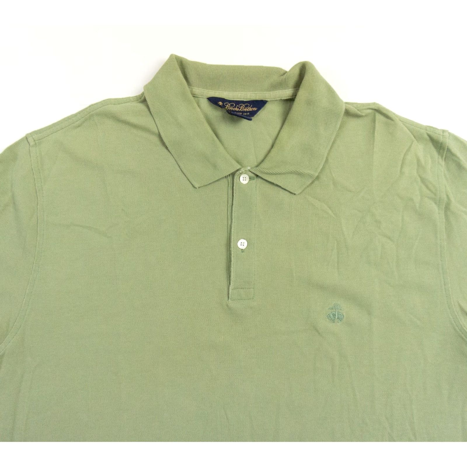 Brooks Brothers Brooks Brothers Polo Shirt Men's XL Green Performance Knit Preppy Collared Size US XL / EU 56 / 4 - 2 Thumbnail