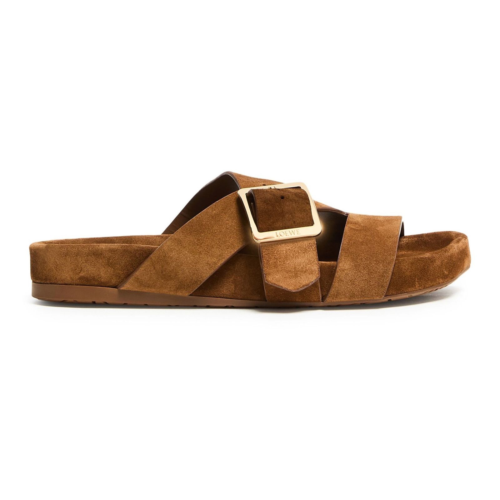 Loewe LOEWE Ease Brown Suede Slide Sandals New & Authentic (Women' Size US 7 / IT 37 - 1 Thumbnail