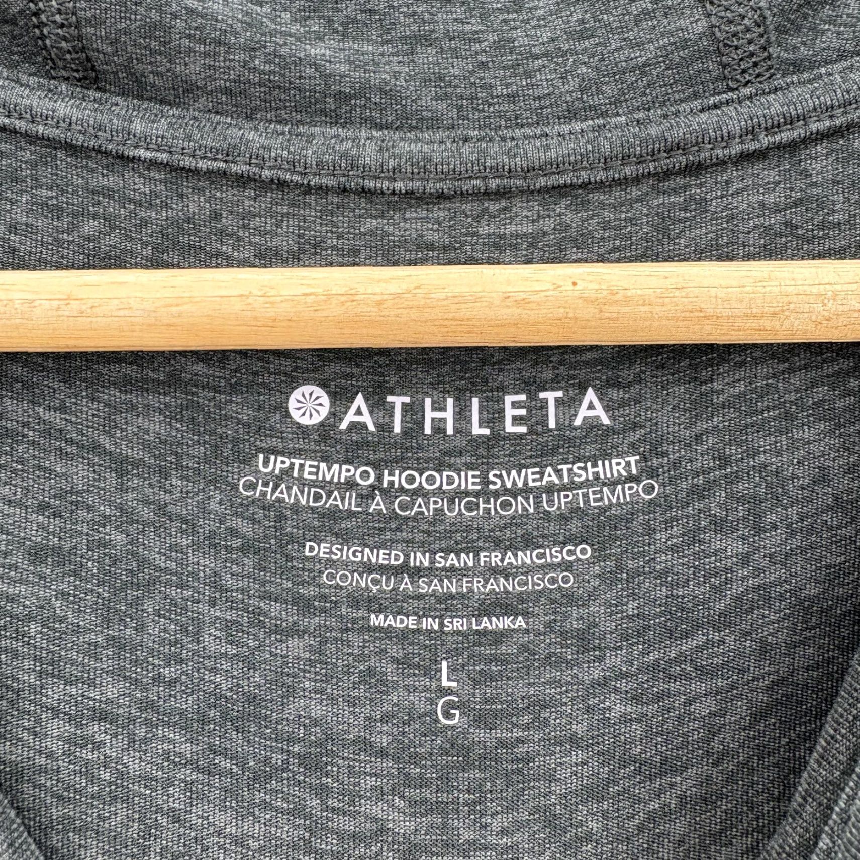 Athleta Athleta Hoodie Sweatshirt Womens Large Gray Uptempo Funnel Neck Pullover Top Size L / US 10 / IT 46 - 2 Thumbnail