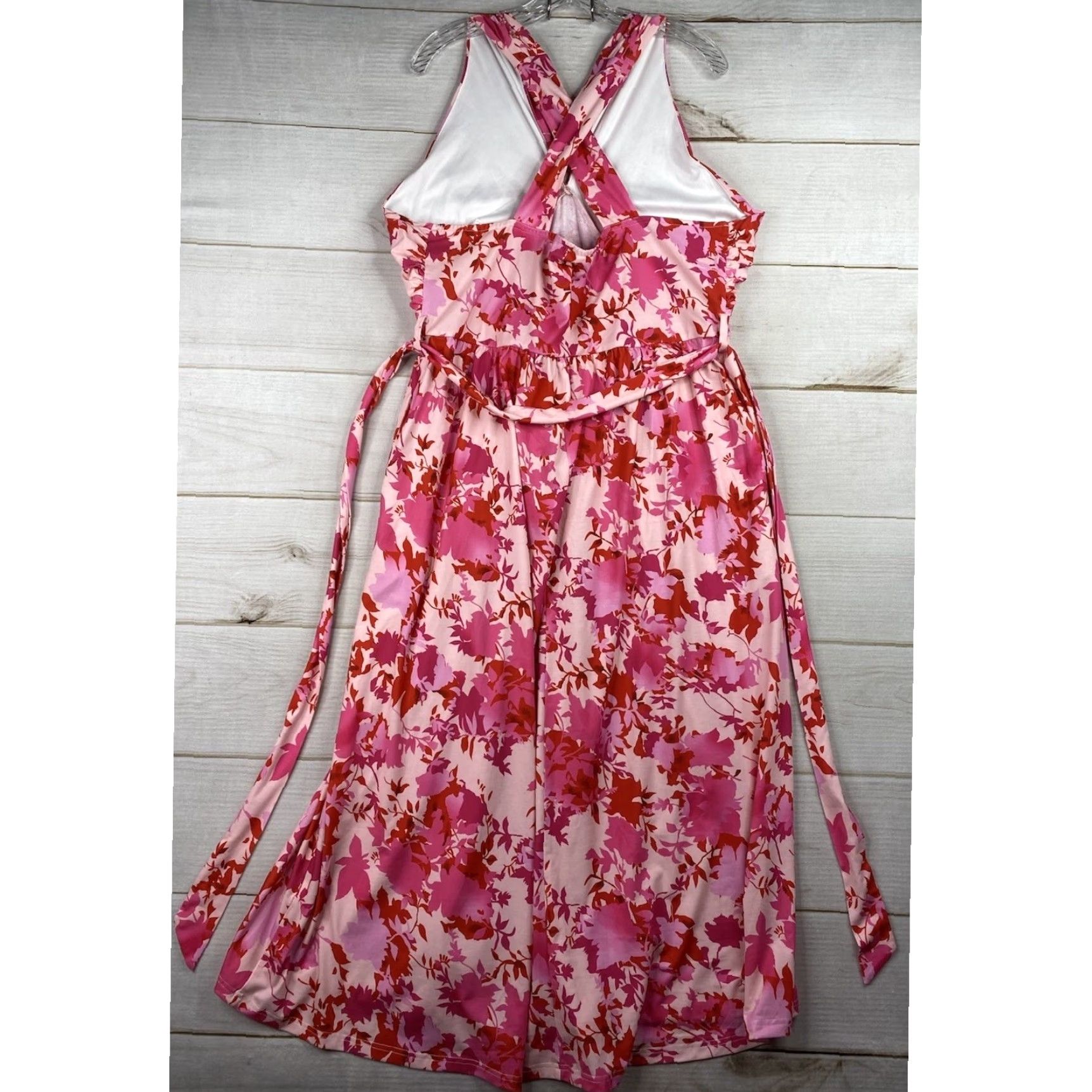 Vintage Hanna Nikole Pink V-Neck Maxi Dress 20W Elastic Waist Floral Belted User: Hanna Nikole Pink V-Neck Maxi Dress 20W Elastic Waist Floral Belted Size 3XL / US 20-22 - 3 Thumbnail