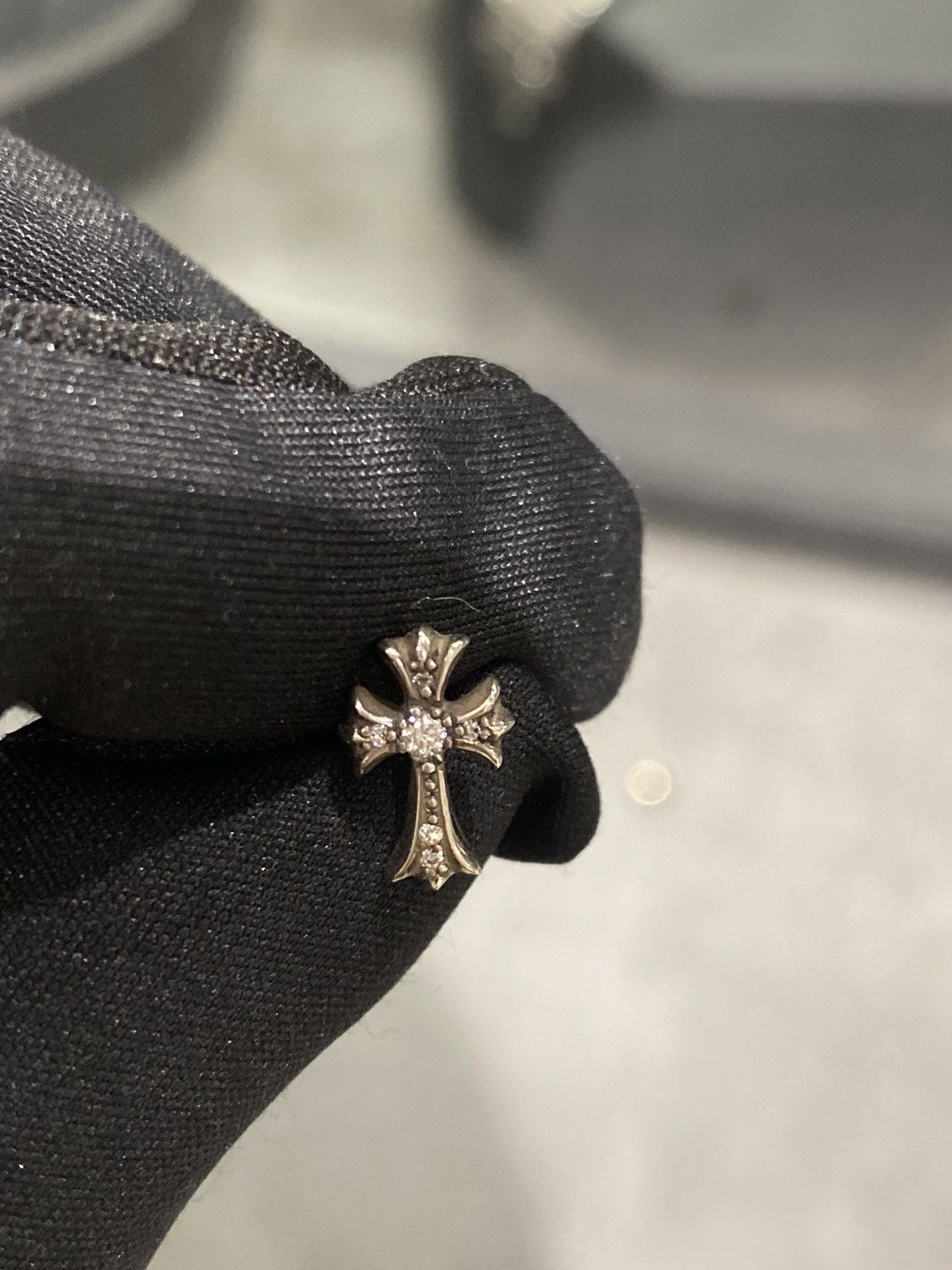 Chrome Hearts Chrome Hearts Silver Diamonds Cross Earring Ear Stud Size ONE SIZE - 7 Thumbnail