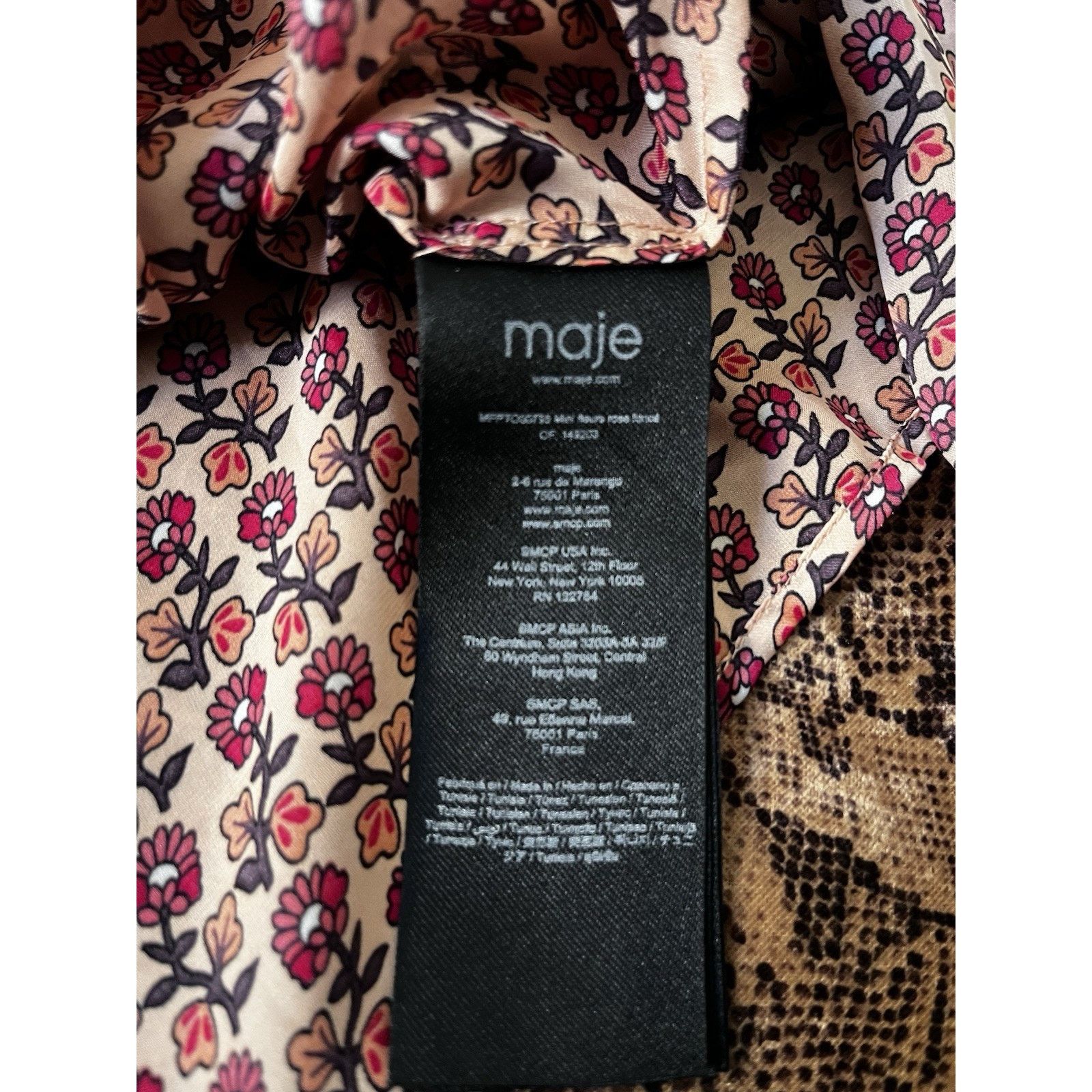 Maje MAJE SATIN FLORAL PRINT BOHO BLOUSE TUNIC TOP PUFF 1 (small) Size S / US 4 / IT 40 - 6 Thumbnail