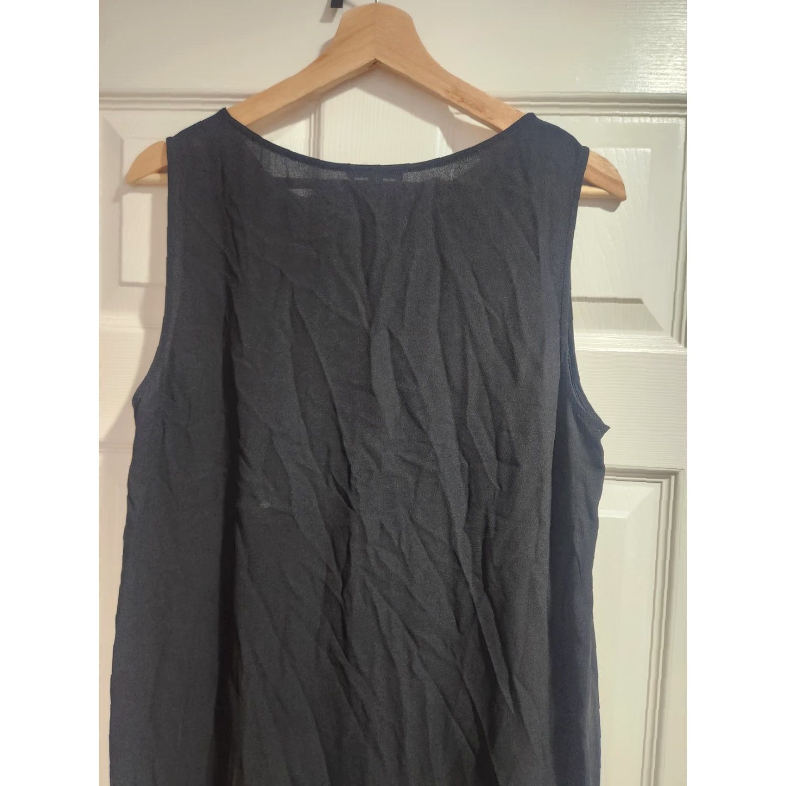 Eileen Fisher Eileen Fisher Dress Womens Medium Black 100% Silk Sleeveless Shift Pockets Size M / US 6-8 / IT 42-44 - 7 Thumbnail