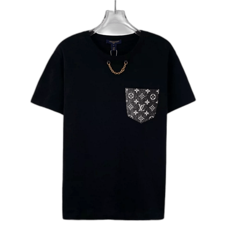 Louis Vuitton Louis Vuitton Black Pocket Logo Cotton Tshirt-2506 Size S / US 4 / IT 40 - 1 Thumbnail