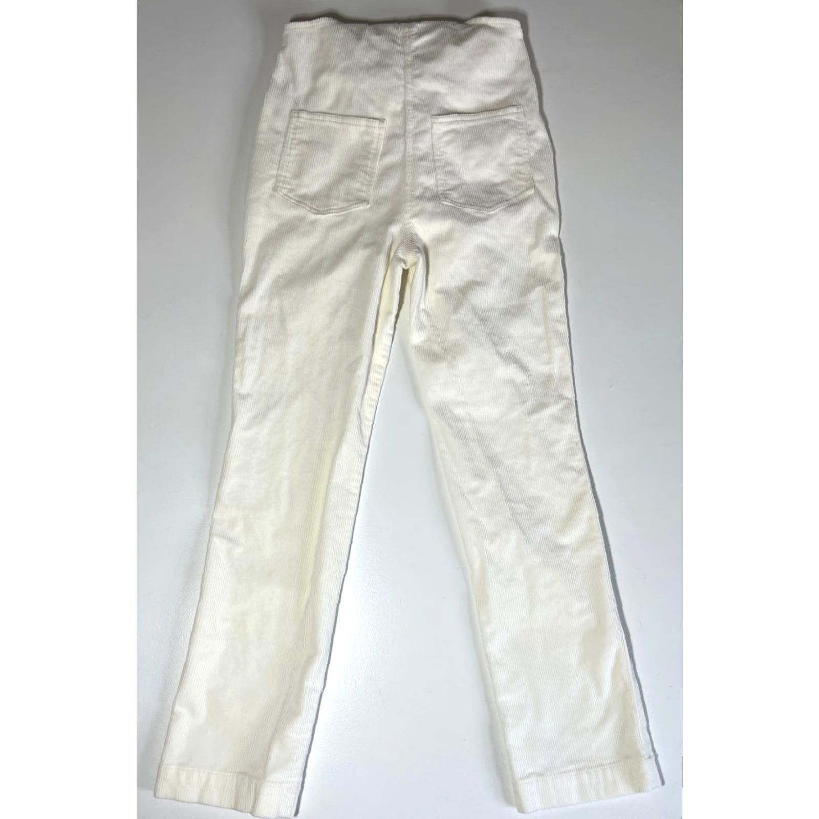 Faherty Faherty Women's Corduroy Overalls Pants Solid Ivory 90s Organic Cotton S Women's Walker Corduroy Overalls Size 28" / US 6 / IT 42 - 7 Thumbnail