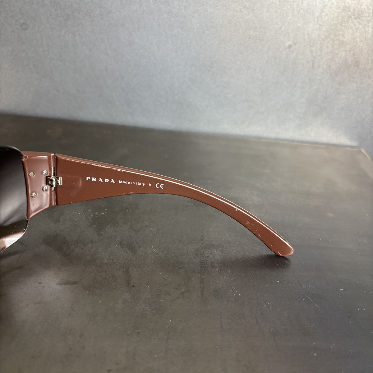 Prada 2011 Prada Sunglasses Y2K Prada Studded Shield Wrap SPR 29L Size ONE SIZE - 11 Thumbnail