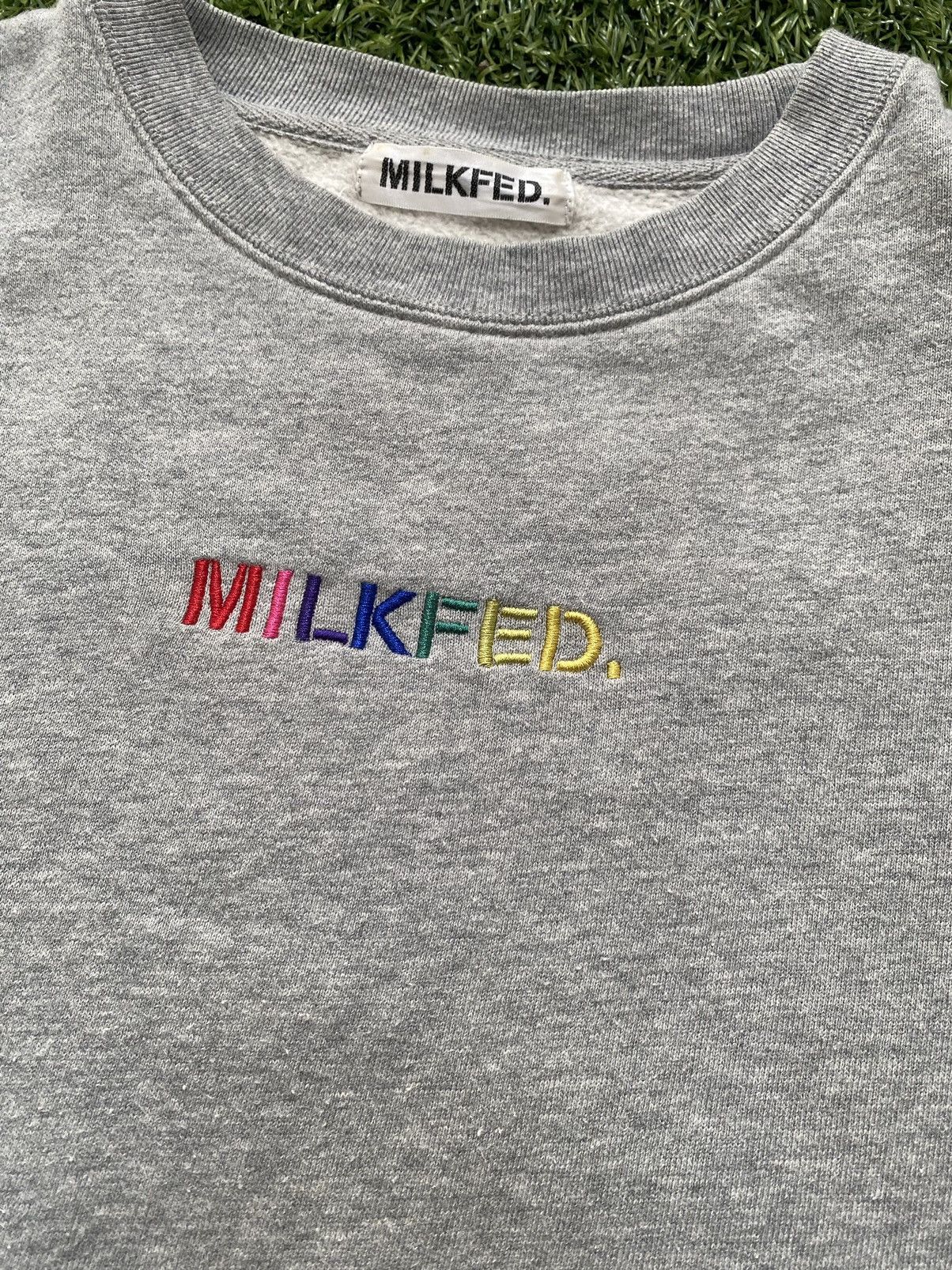 Japanese Brand Milkfed. Rainbow Wording Boxy Sweatshirts Size US L / EU 52-54 / 3 - 3 Thumbnail