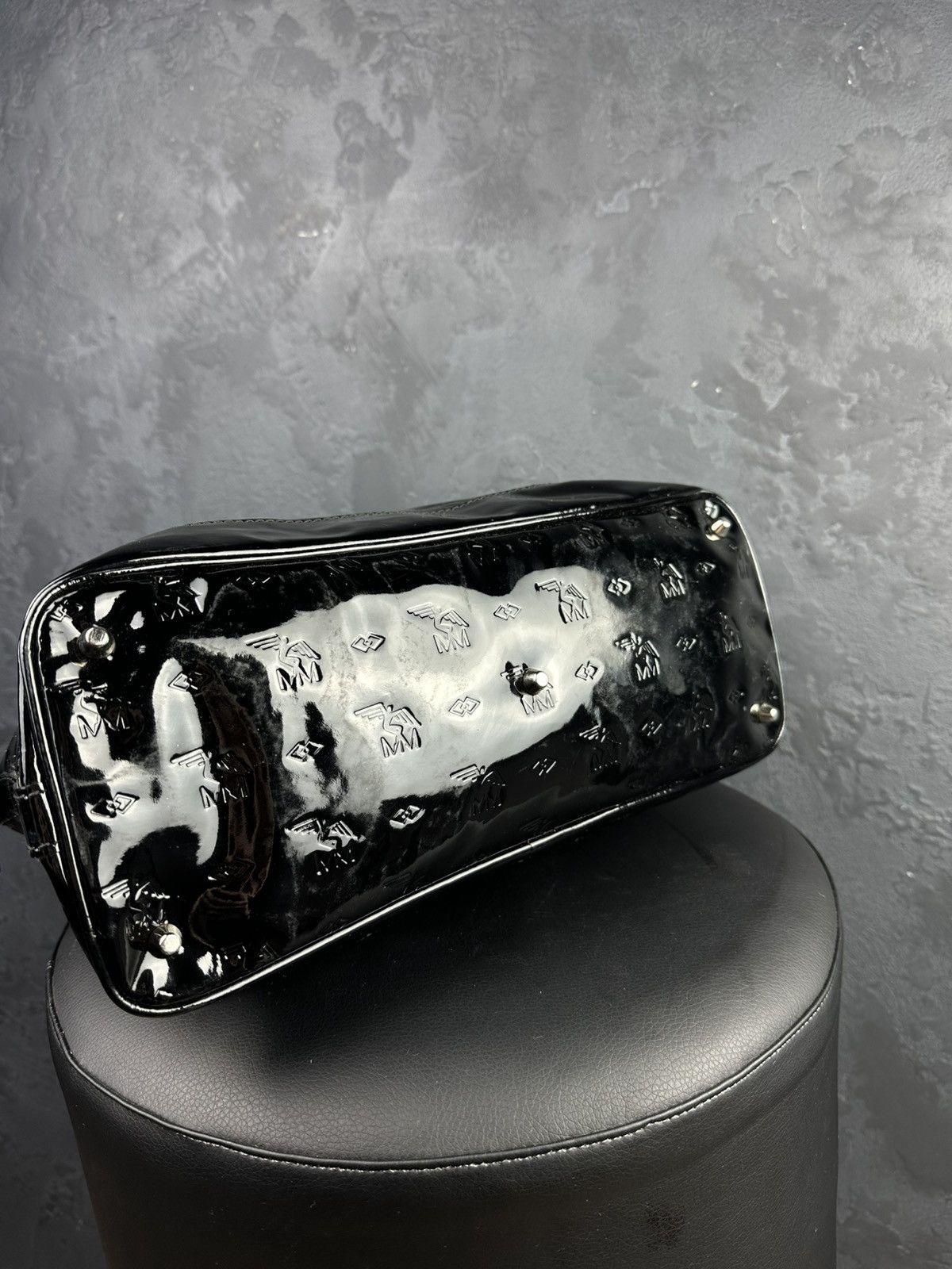 Designer × Maison Mollerus Maison Mollerus Black Patent Leather Shoulder Bag Size ONE SIZE - 5 Thumbnail