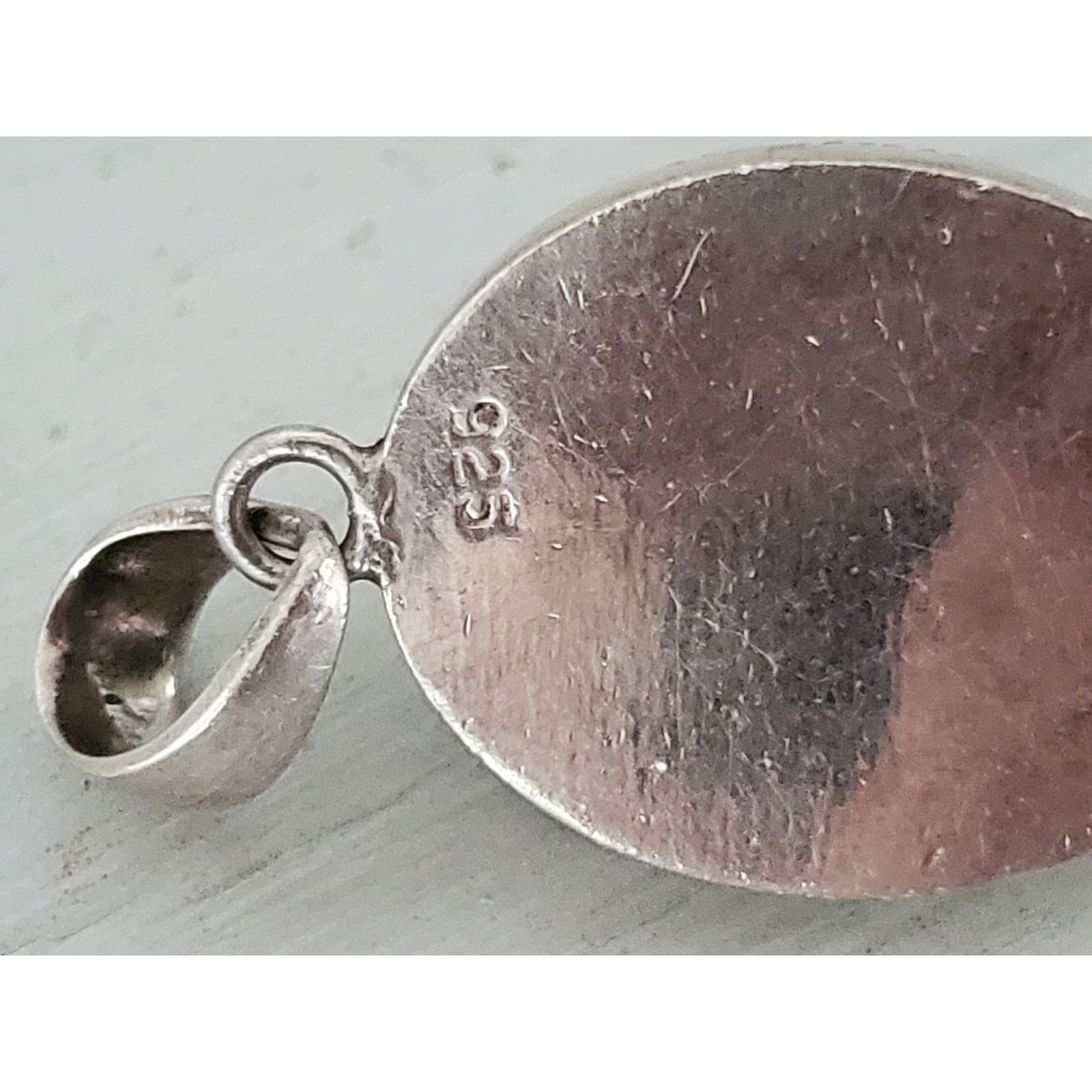 Unknown London Vintage Sterling Silver Oval Moonstone Pendant Size ONE SIZE - 6 Thumbnail