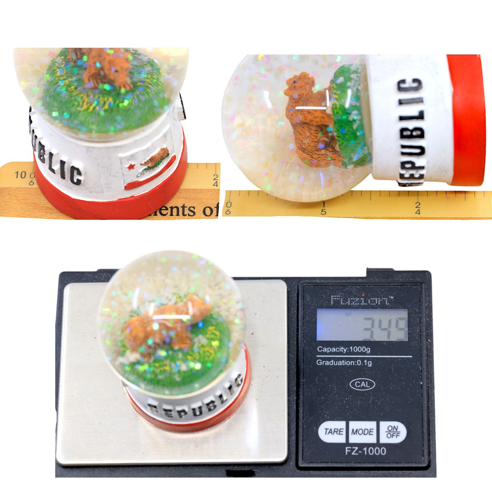 California Republic Carlsbad California Republic Flag Grizzly Bear Snow Globe Size ONE SIZE - 9 Thumbnail