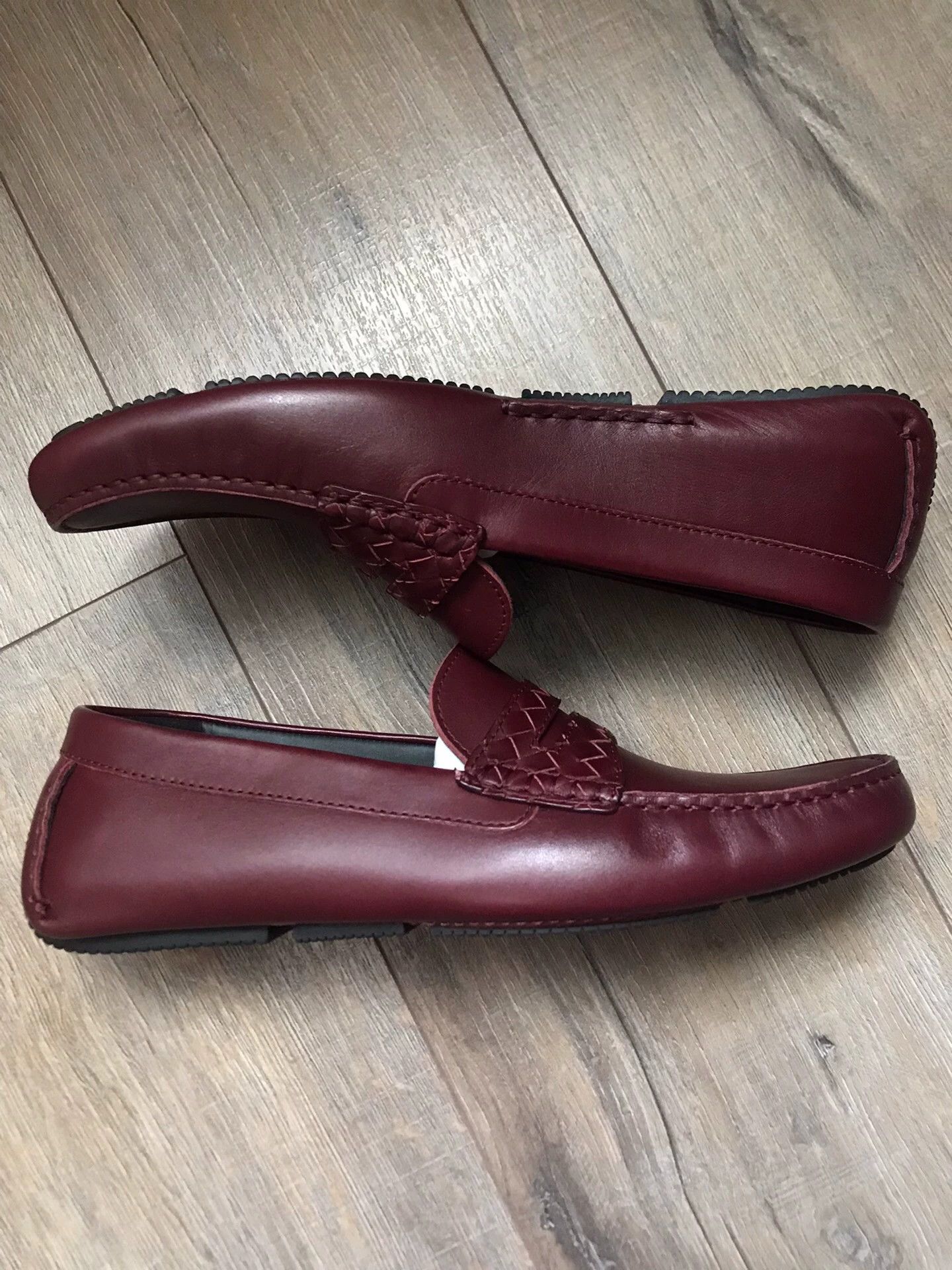 Bottega Veneta BV Burgundy Woven & Leather Driving Shoe 42.5 Size US 9.5 / EU 42-43 - 7 Thumbnail