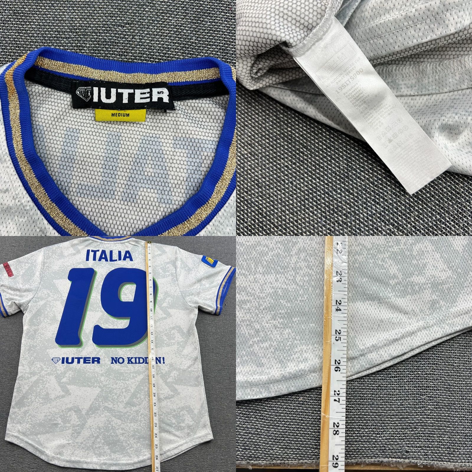 Vintage IUTER No Kiddin! Football Jersey Men Size M Medium Shirt Soccer NYC Size US M / EU 48-50 / 2 - 8 Thumbnail