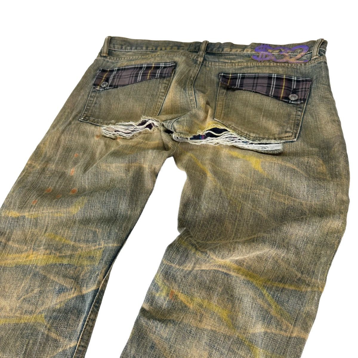 Japanese Brand ☀️SWAGGER PAINT SPLASH SELVEDGE DENIM PANTS Size US 34 / EU 50 - 12 Thumbnail