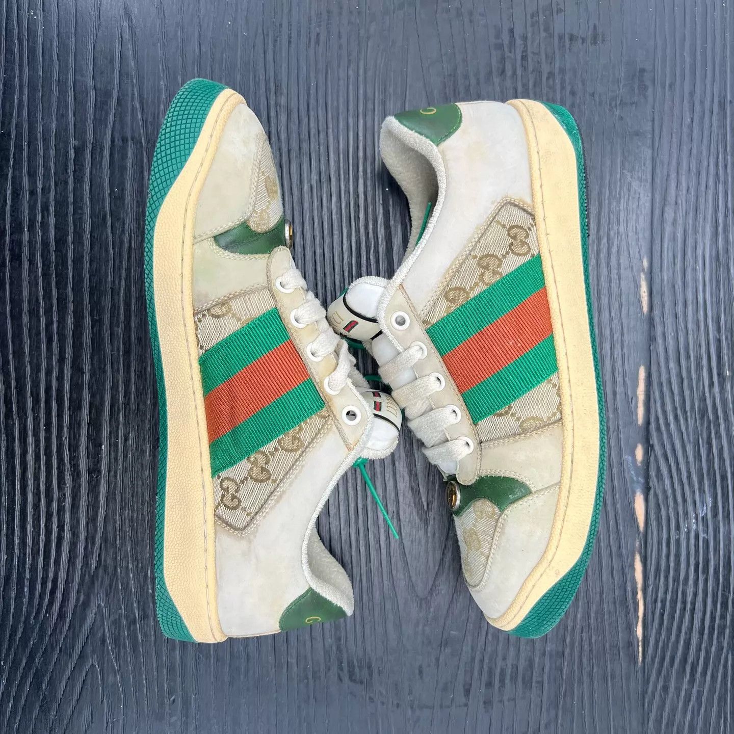 Gucci Gucci Distressed Sneakers Gray-Green Size 5.5/39.5 Size US 6.5 / EU 39-40 - 3 Thumbnail