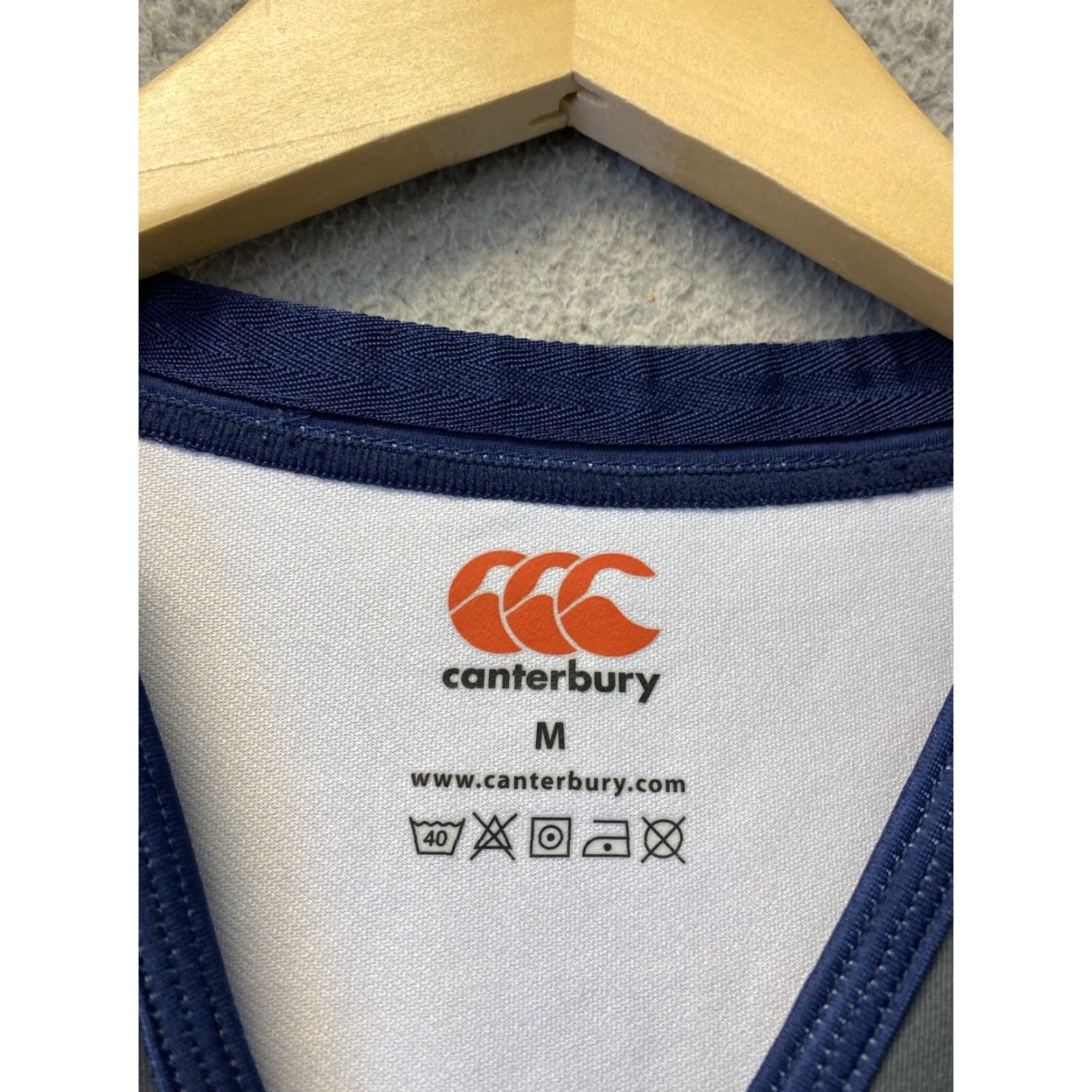 Vintage Canterbury of New Zealand Shirt Mens Jersey Fitted Short Sleeve Blue CCC Logo Size M Gray Activewear Rugby Size US M / EU 48-50 / 2 - 6 Thumbnail