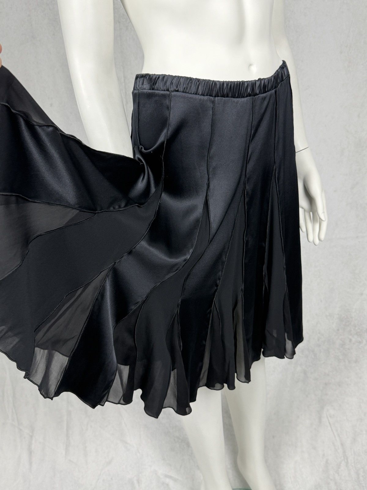 Roberto Cavalli S/S2004 Flared Paneled Silk Fluid Skirt