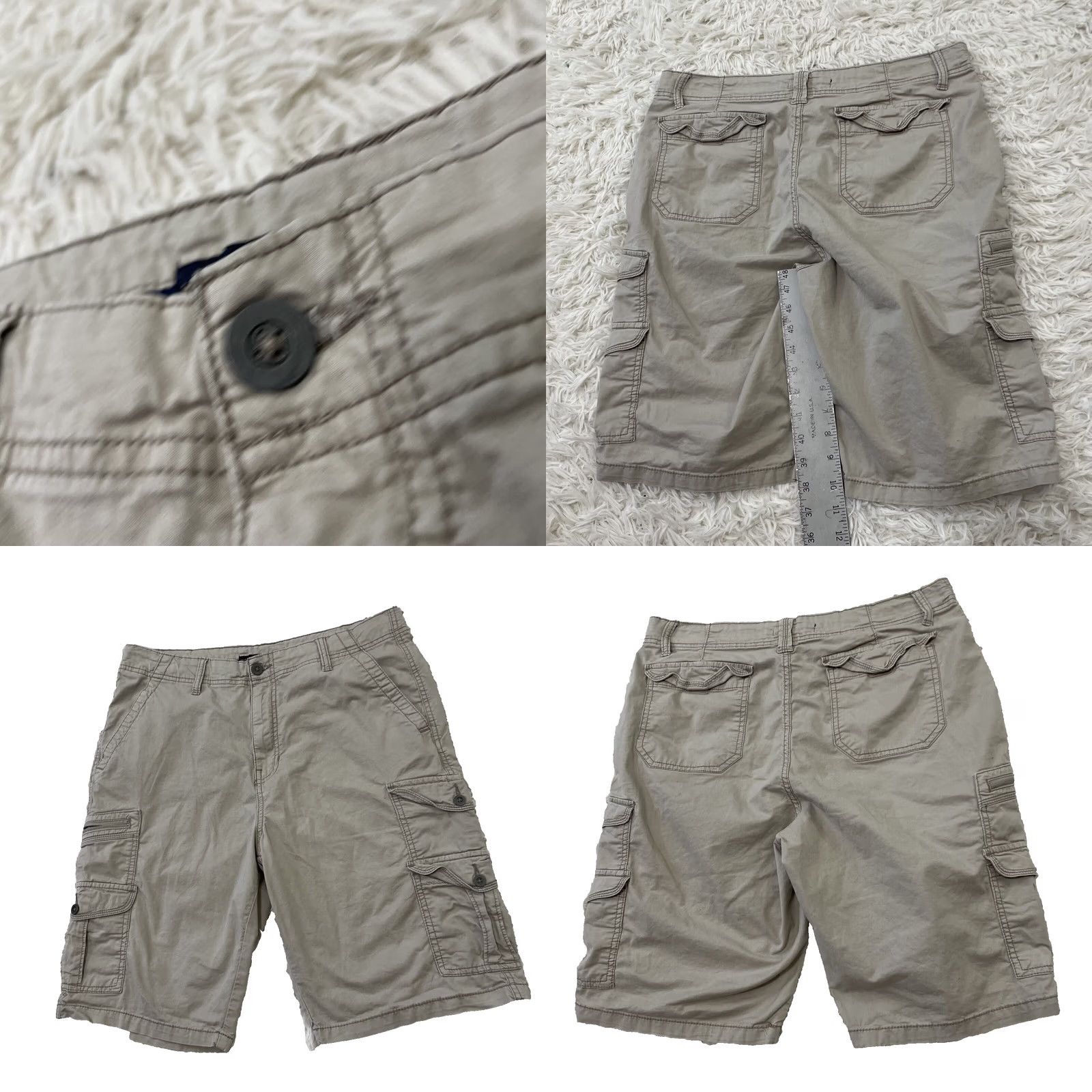 Vintage INDIGO BEAST Cargo Shorts Men 32 Khaki Y2k Streetwear Zip Pocket Bermuda Bermuda Cargo Shorts Mens 32 Khaki Zip Pocket Outdoor Casual Workwear Men Size US 32 / EU 48 - 11 Thumbnail