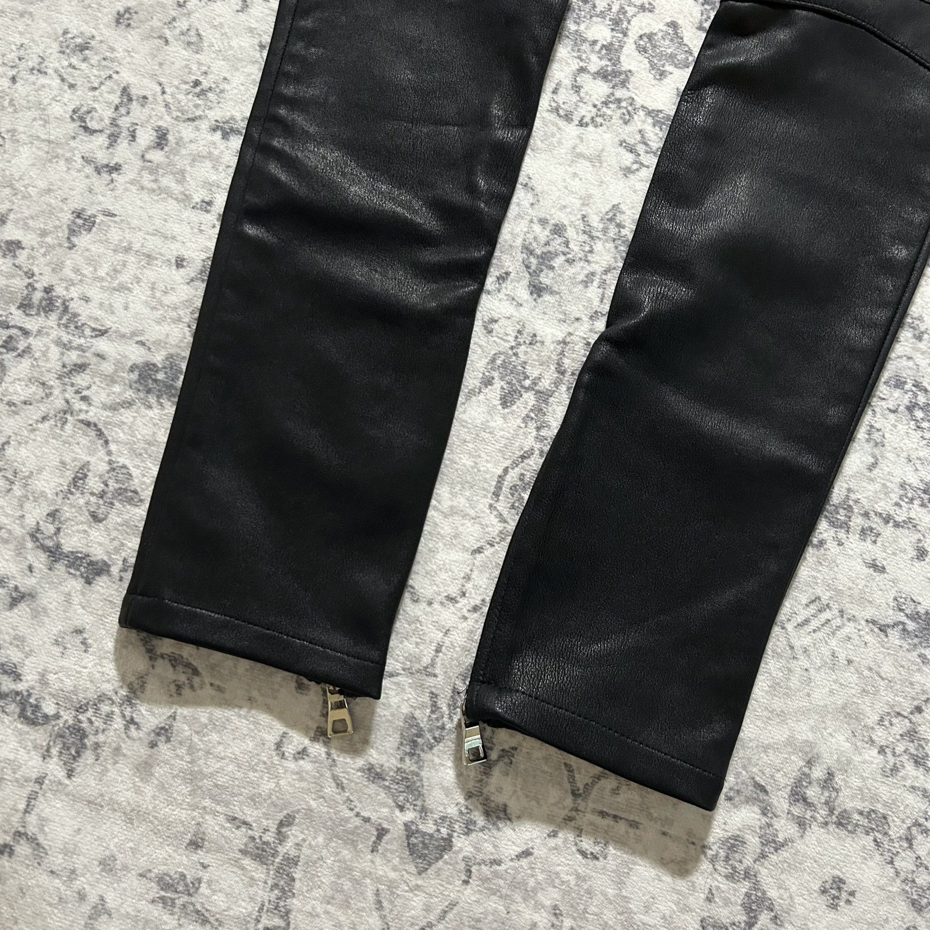 Balmain AW10 Leather Moto Biker Pants