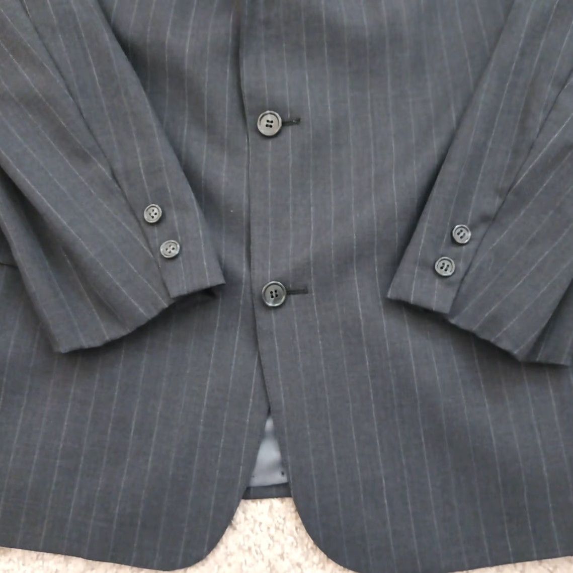Brooks Brothers Brooks Brothers Blazer Mens 41 Wool Gray Striped Single-Breasted Two-Button Notch Lapel 2 Piece Regular Sold as is Size 42R - 4 Thumbnail