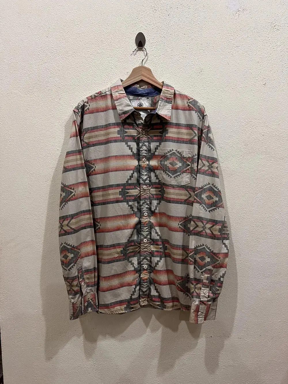 Japanese Brand × Native On The Byas American Navajo Shirt Button Up 👕 Size US M / EU 48-50 / 2 - 2 Thumbnail