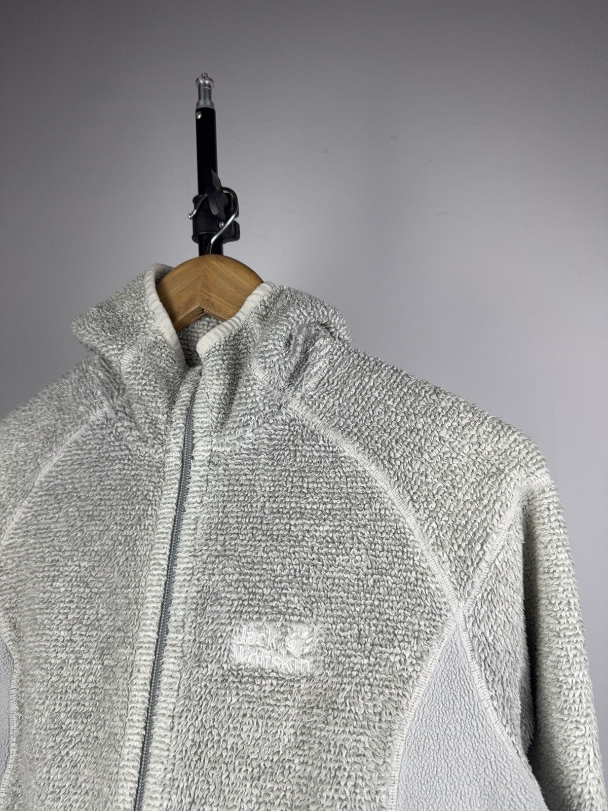 Jack Wolfskin Gorpcore 00s Jack Wolfskin Grey Sherpa Fleece Zip Hoodie Size M / US 6-8 / IT 42-44 - 3 Thumbnail