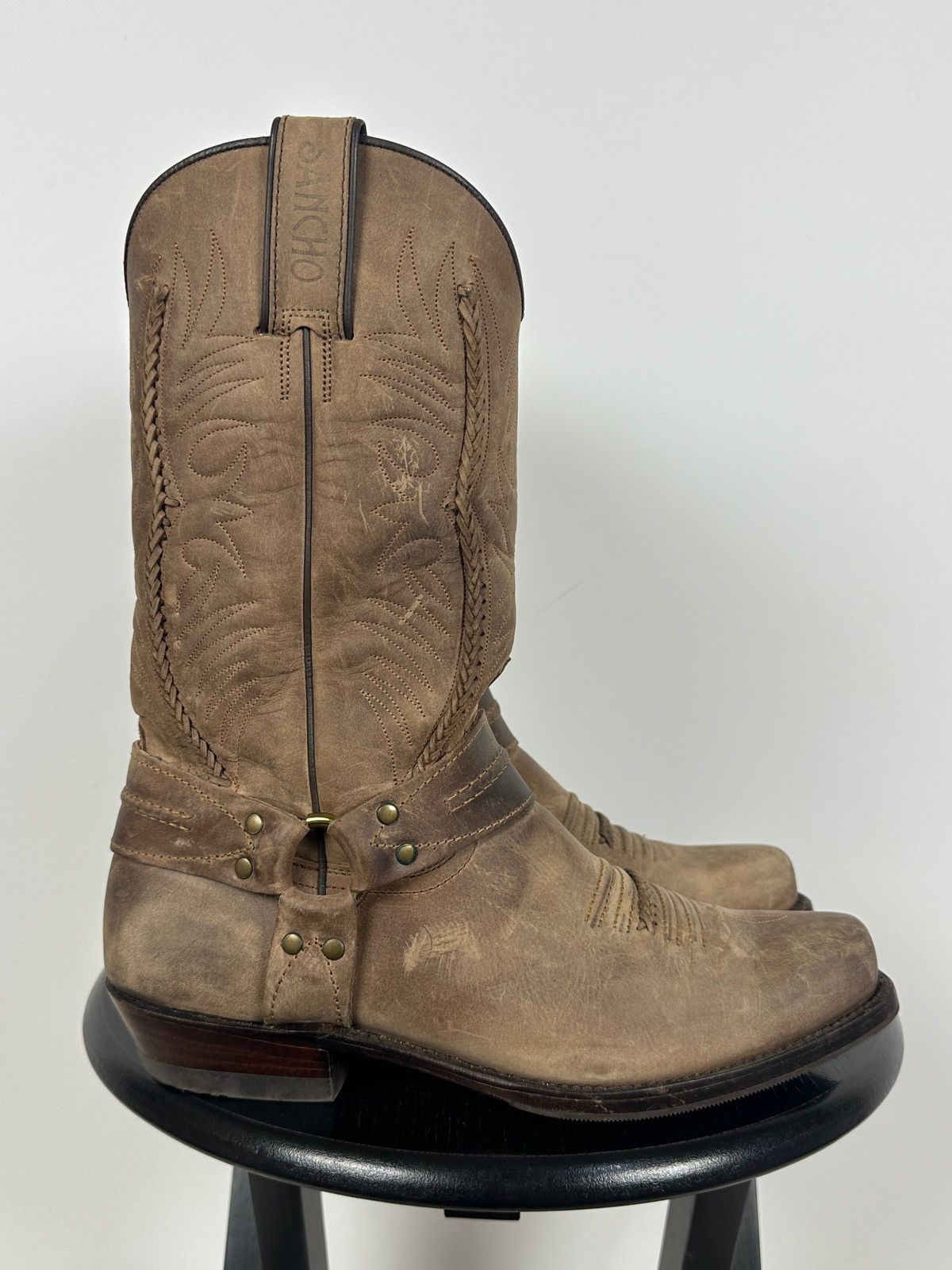 Sancho Boots Sancho Abarca 5122 Leather Cowboy Western Motorcycle Boots Size US 8 / EU 41 - 7 Thumbnail