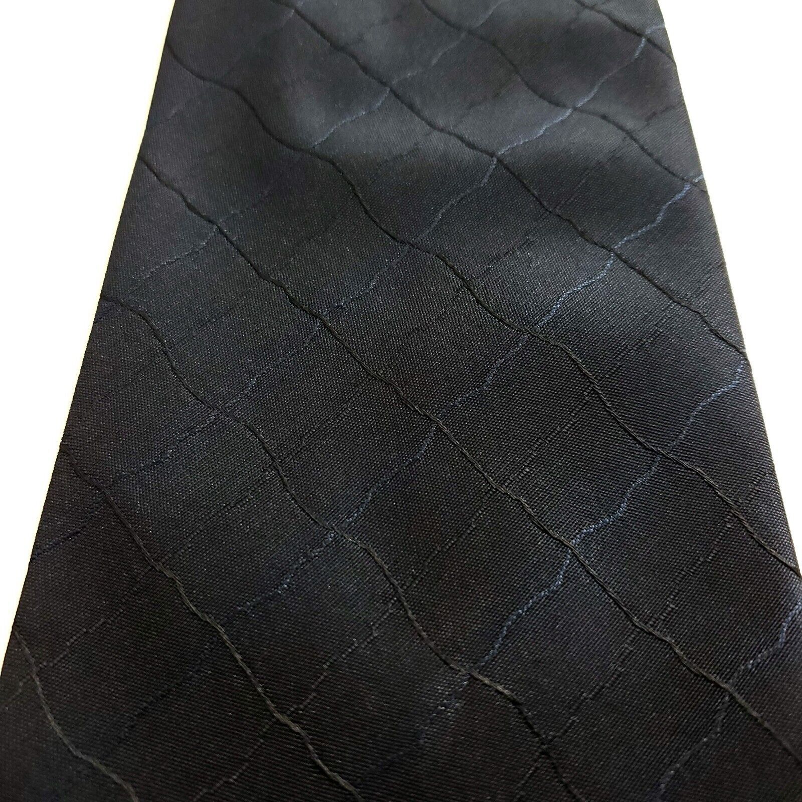 Designer Zijinghua Gray Blue Woven Geometric Short Wide Silk Tie Size ONE SIZE - 2 Thumbnail