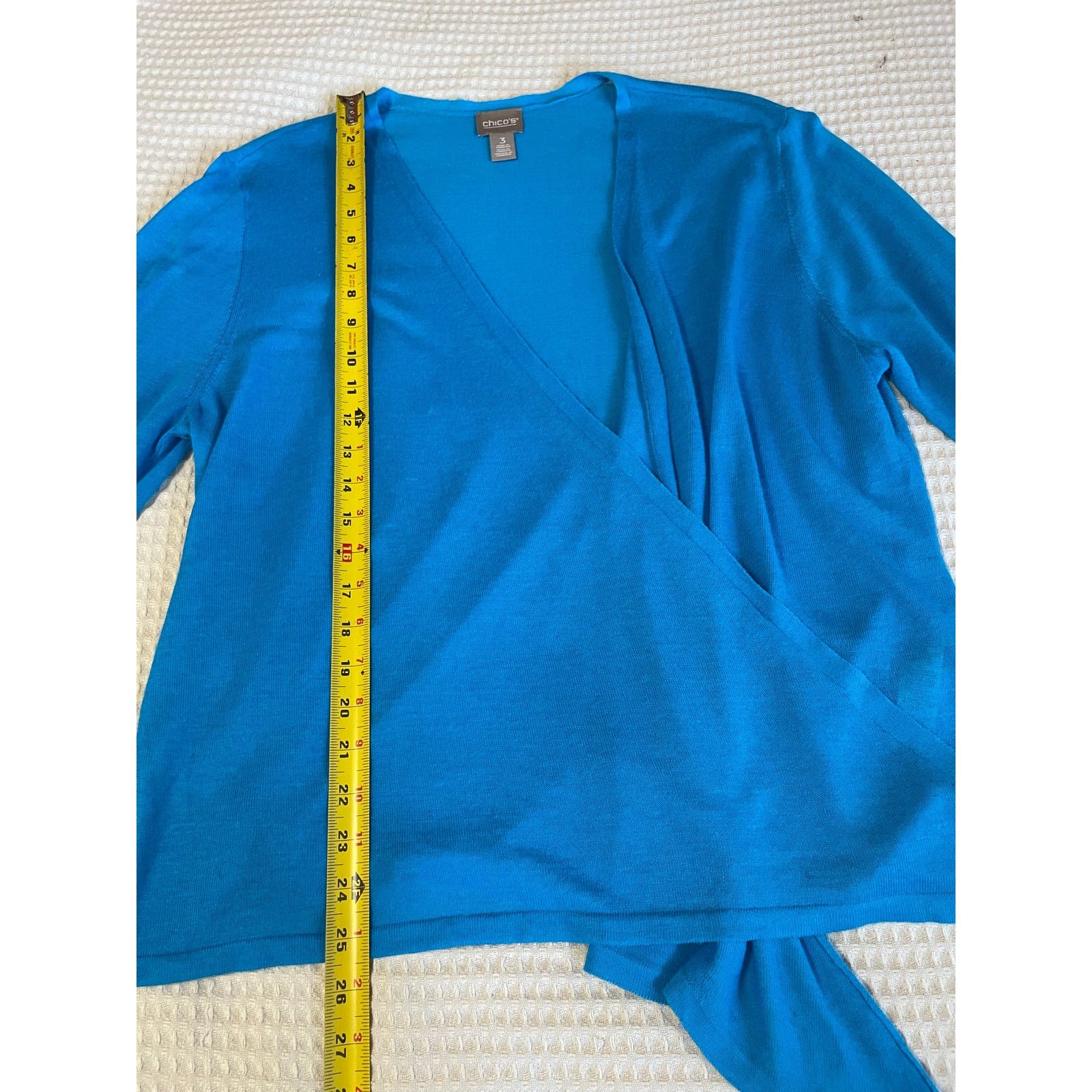 Chicos Chico's Blue Open Front Light Weight Cardigan 3 (XL) Size XL / US 12-14 / IT 48-50 - 7 Thumbnail