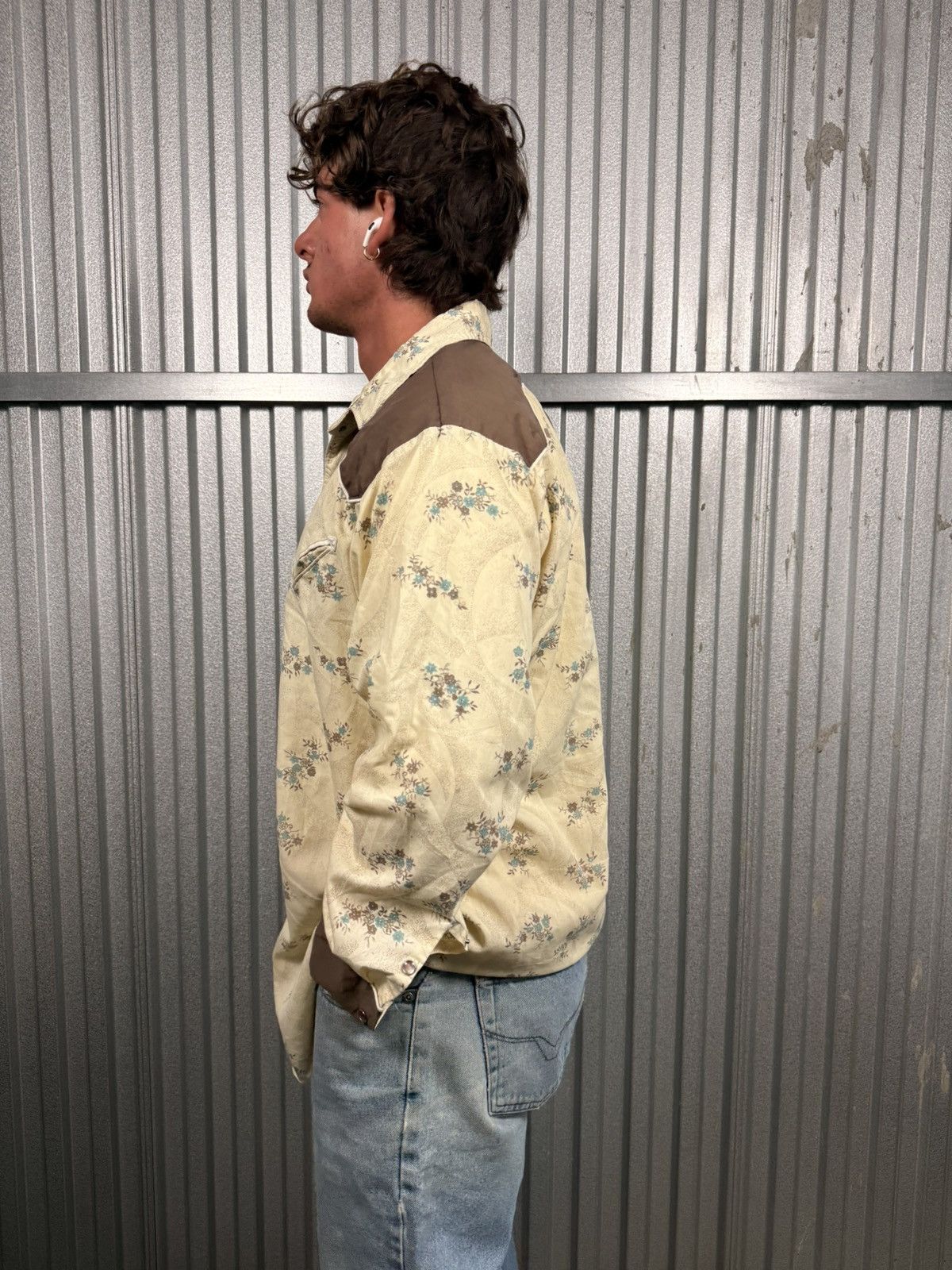 Other 70s Vintage Westerns Best Cowboy Floral Pearl Snap Shirt Size US XL / EU 56 / 4 - 3 Thumbnail