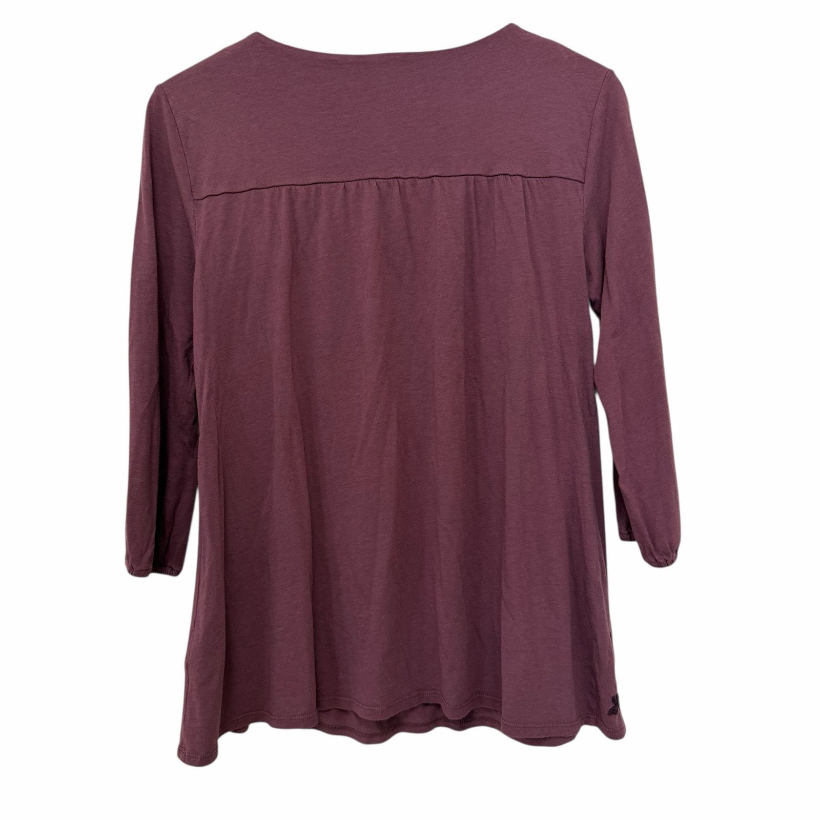 Other Garnet Hill Folkloric Purple Embroidered 3/4 Sleeve Shirt S Size S / US 4 / IT 40 - 4 Thumbnail