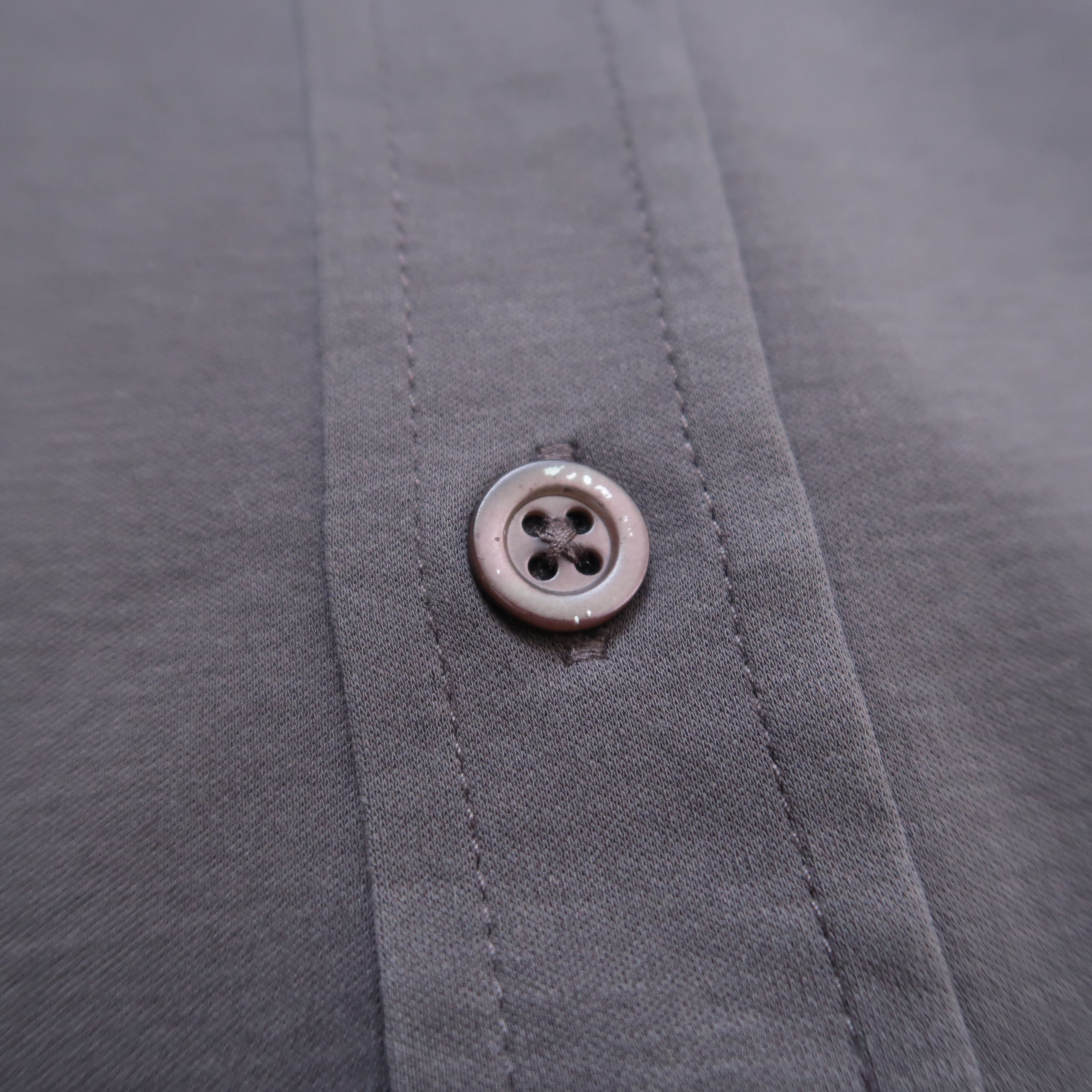 Brunello Cucinelli Brunello Cucinelli Western Shirt Button Up Gray Size US XL / EU 56 / 4 - 5 Thumbnail